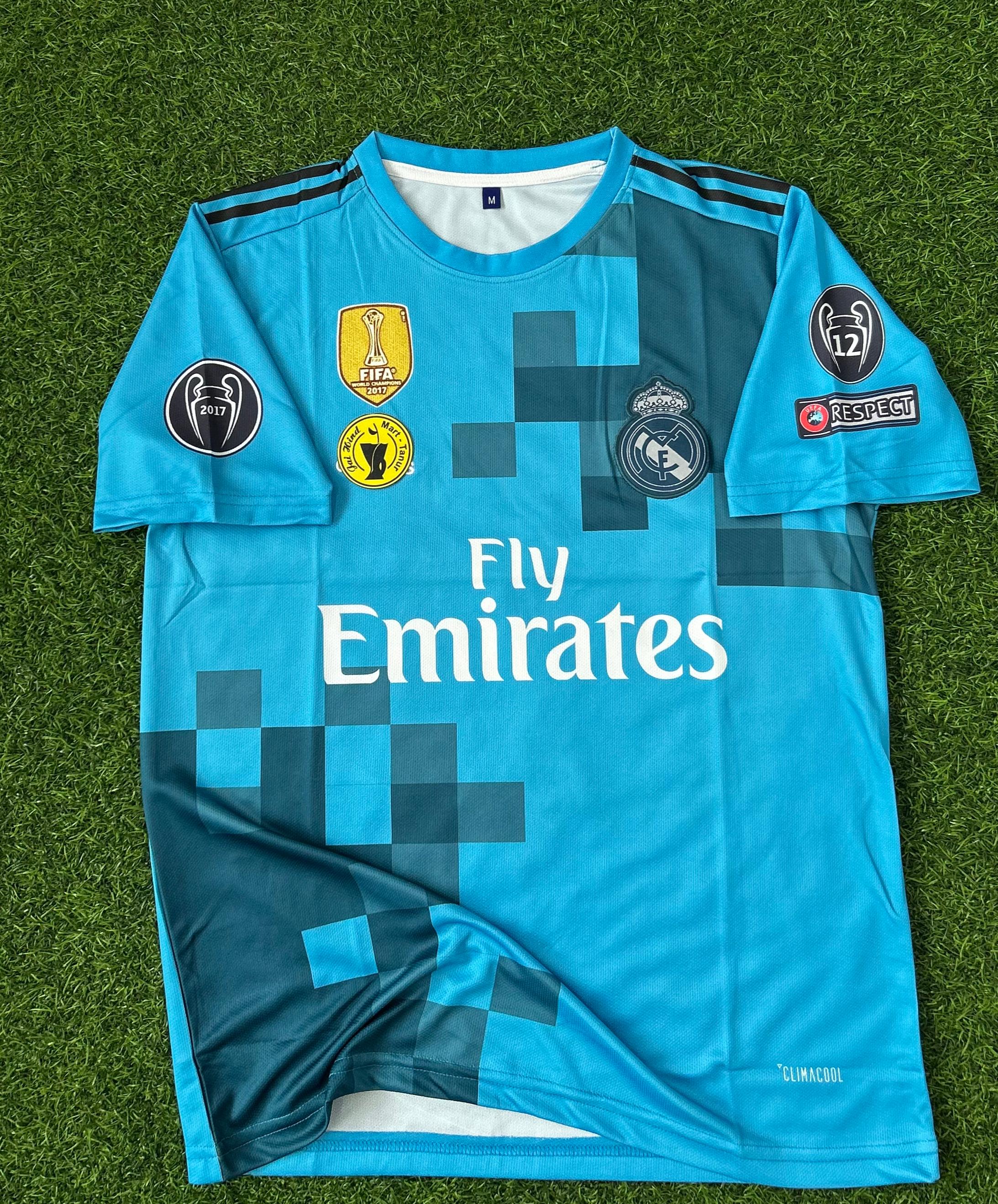 REAL MADRID 2017/18 AWAY JERSEY RONALDO HALFSLEEVE EMBROILEDERY