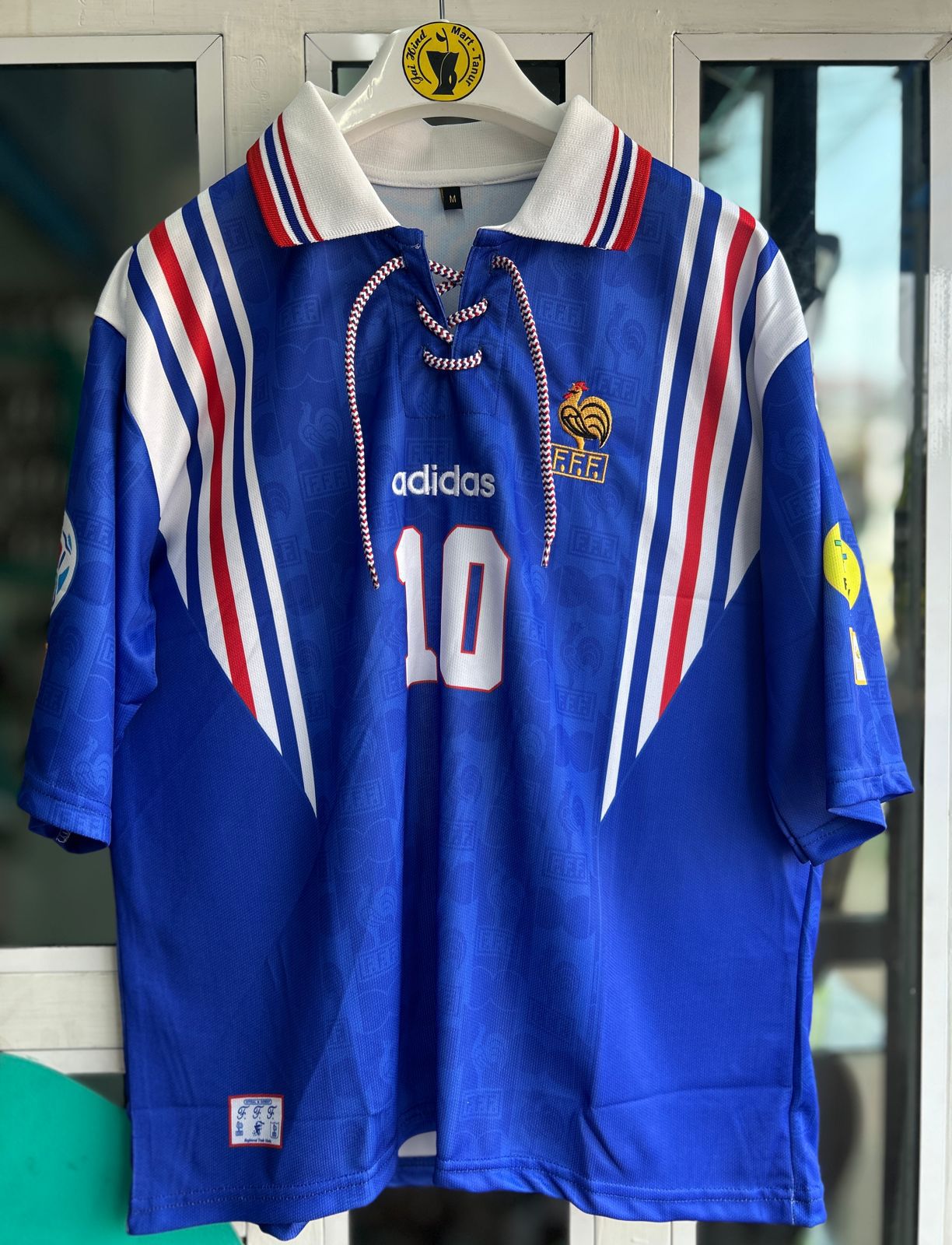 FRANCE 1996 HOME KIT, FIVESLEEVE POLO EMBROIDERY (WITH ROPE