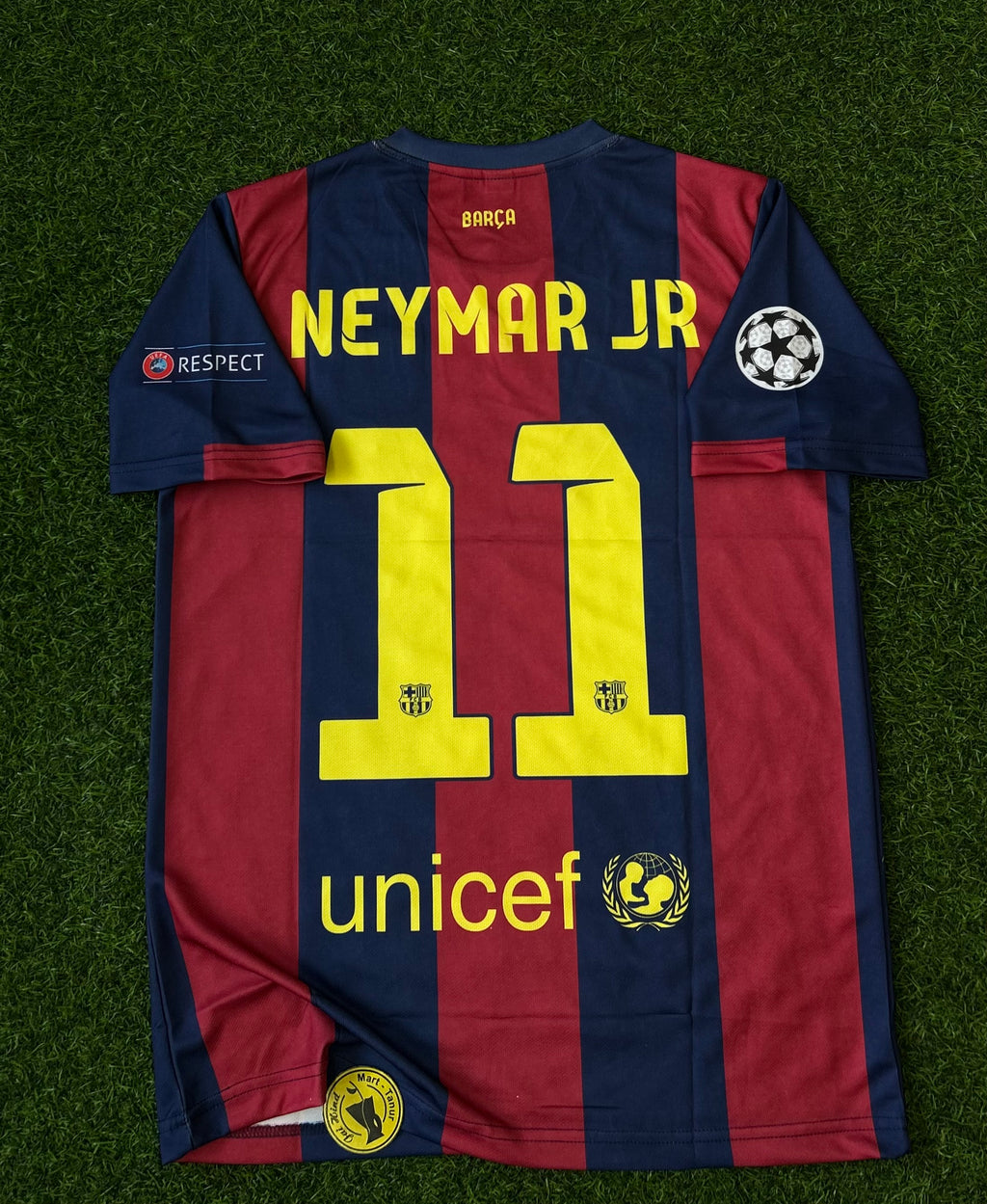 BARCELONA 2014-15 HOME JERSEY, HALF SLEEVE EMBROIDERY