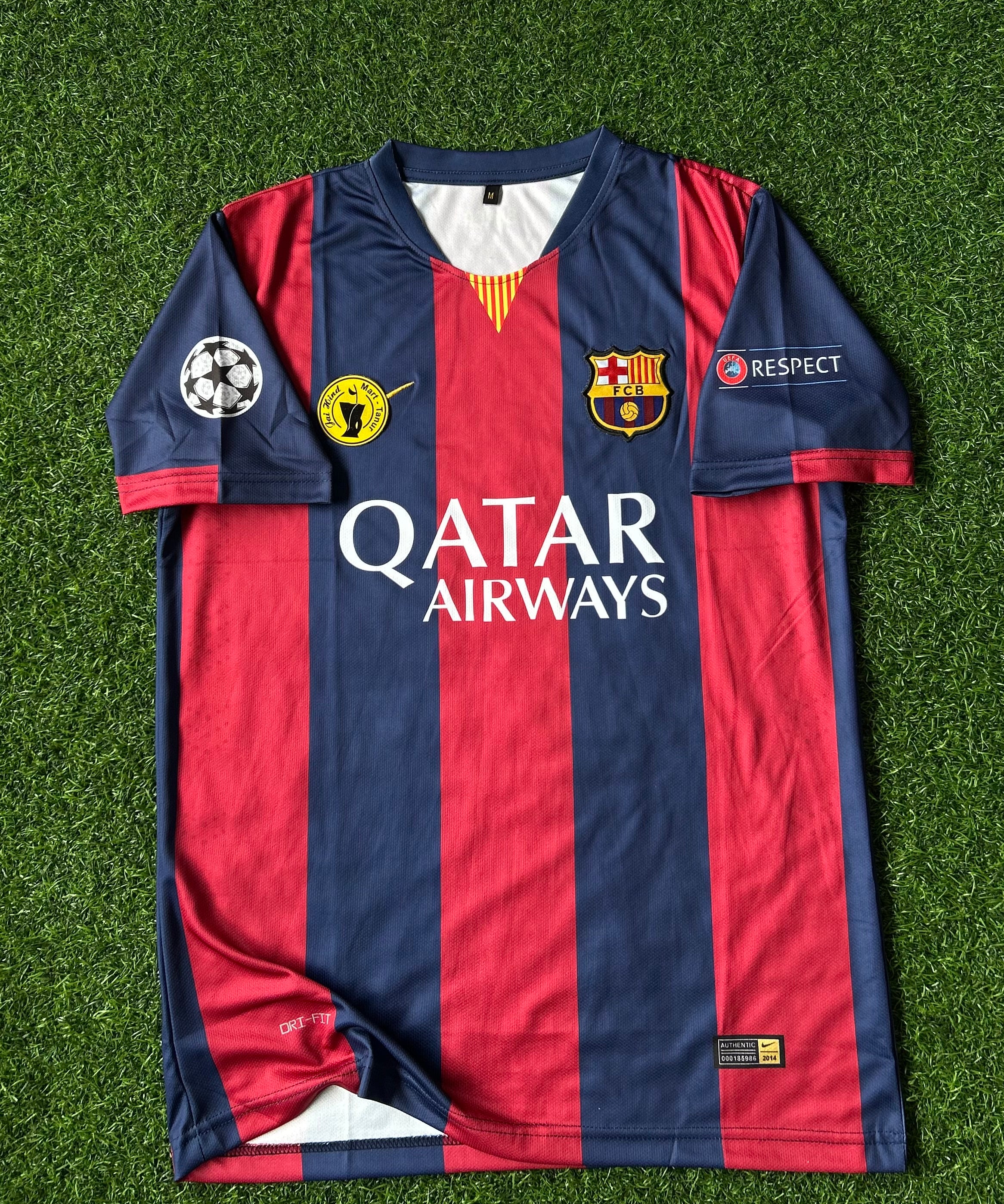 BARCELONA 2014-15 HOME JERSEY, HALF SLEEVE  EMBROIDERY