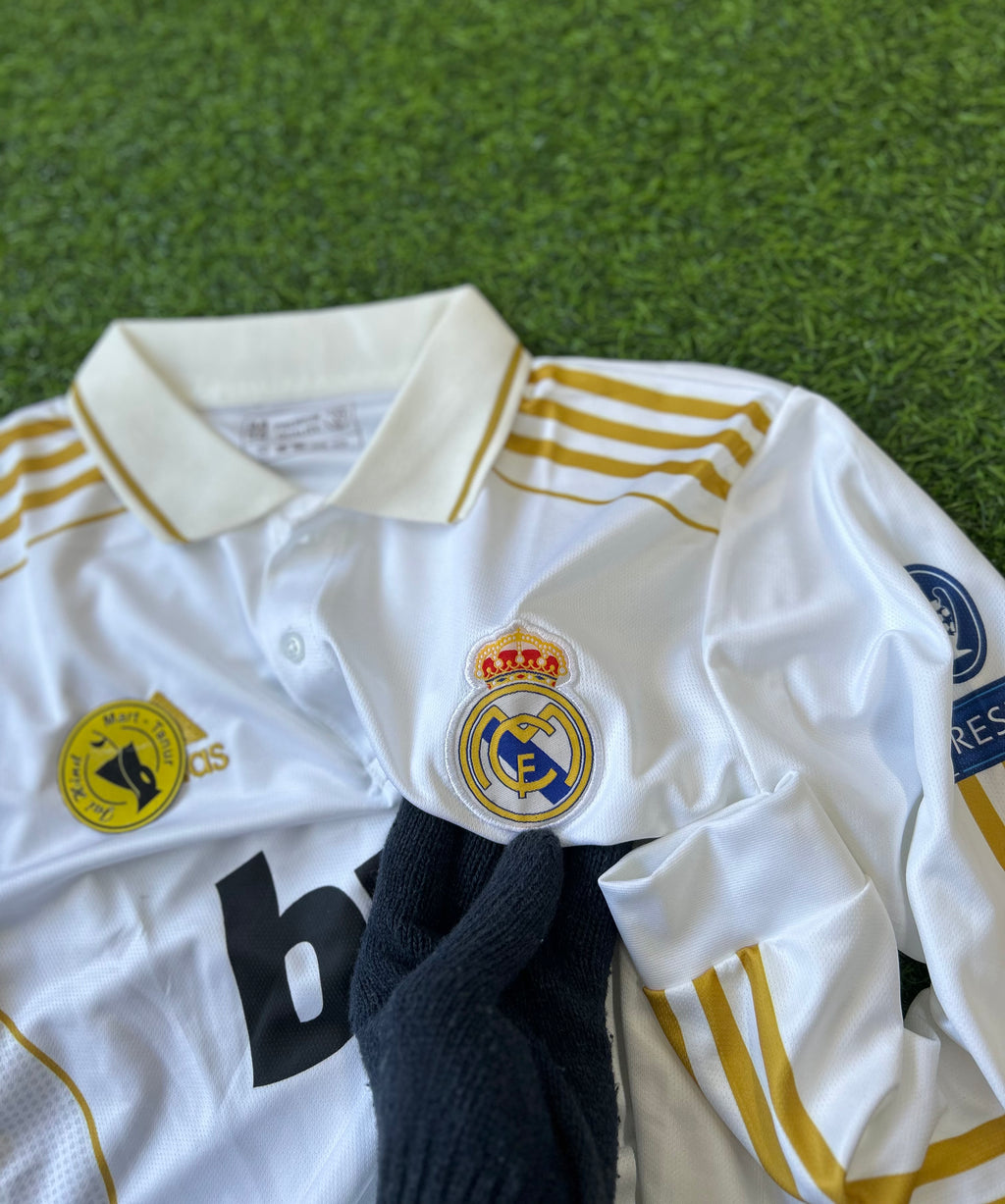REAL MADRID 2011-12 HOME KIT, FULL SLEEVE  POLO  EMBROIDERY