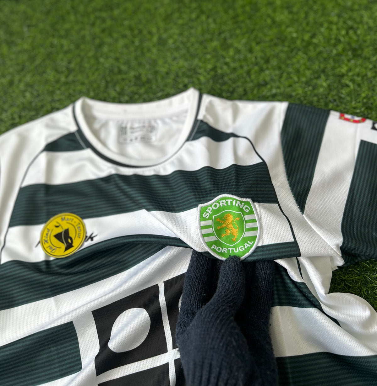 SPORTING CP 2001-03 HONE JERSEY, HALF SLEEVE EMBROIDERY