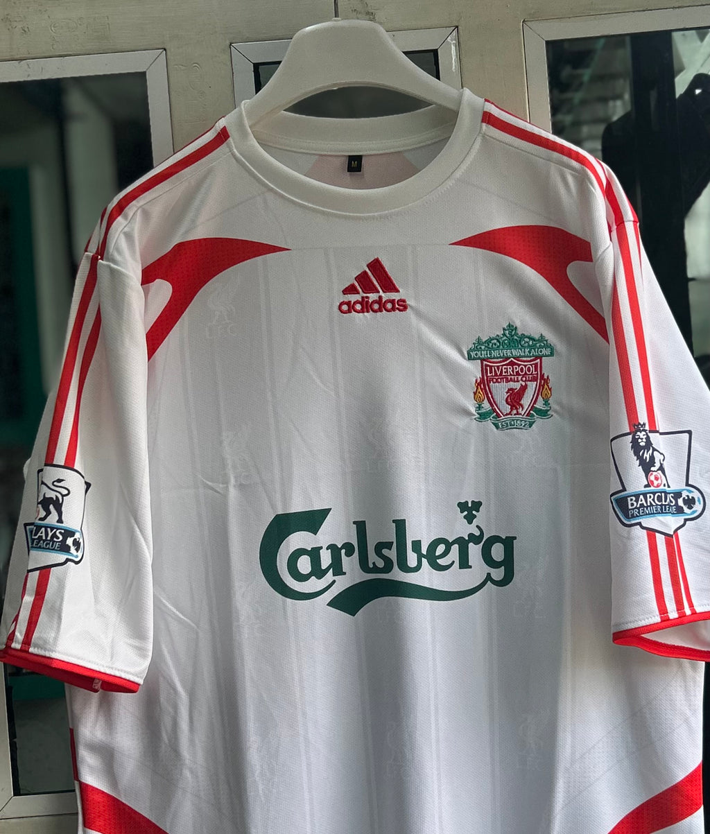 LIVERPOOL 2007-08 AWAY JERSEY, FIVE SLEEVE EMBROIDERY