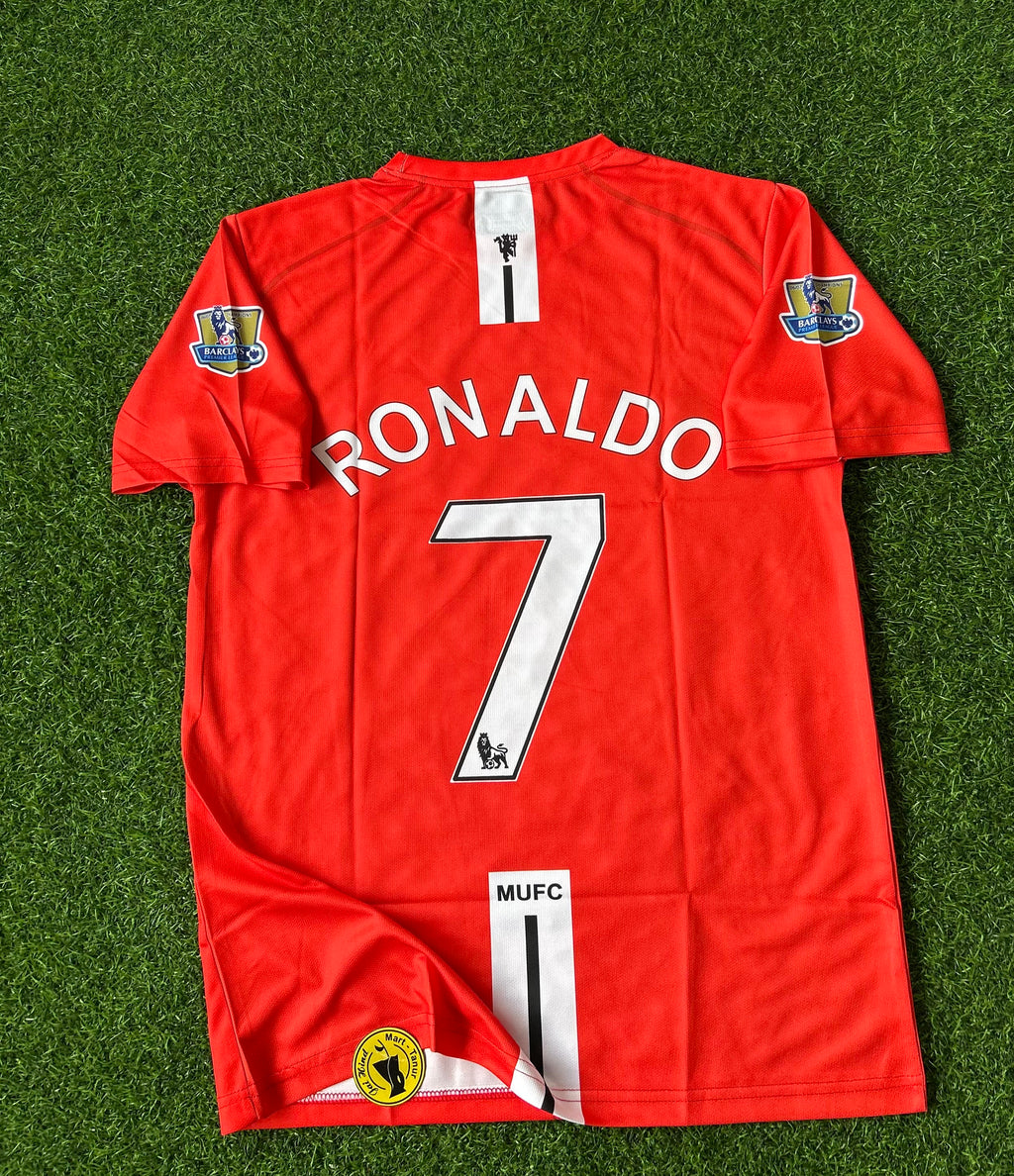 MAN UNITED 2007-08 HOME KIT, HALFSLEEVE EMBROIDERY