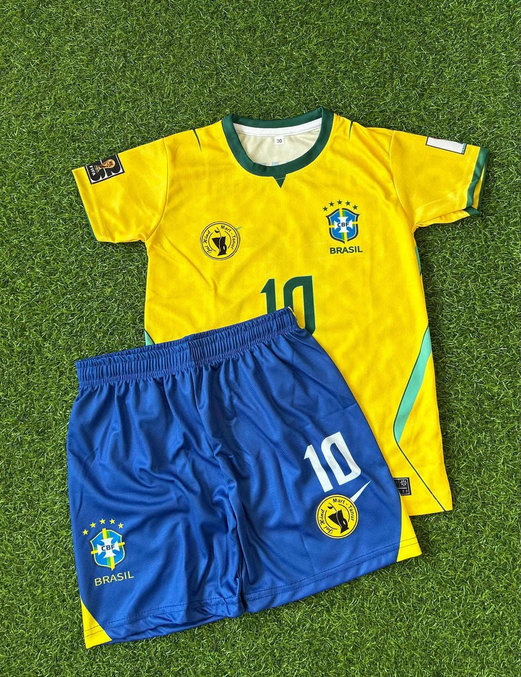BRAZIL 2026 WORLD CUP HOME KIT, HALF SLEEVE SUBLIMATION, JERSEY & SHORTS (KID SIZE)