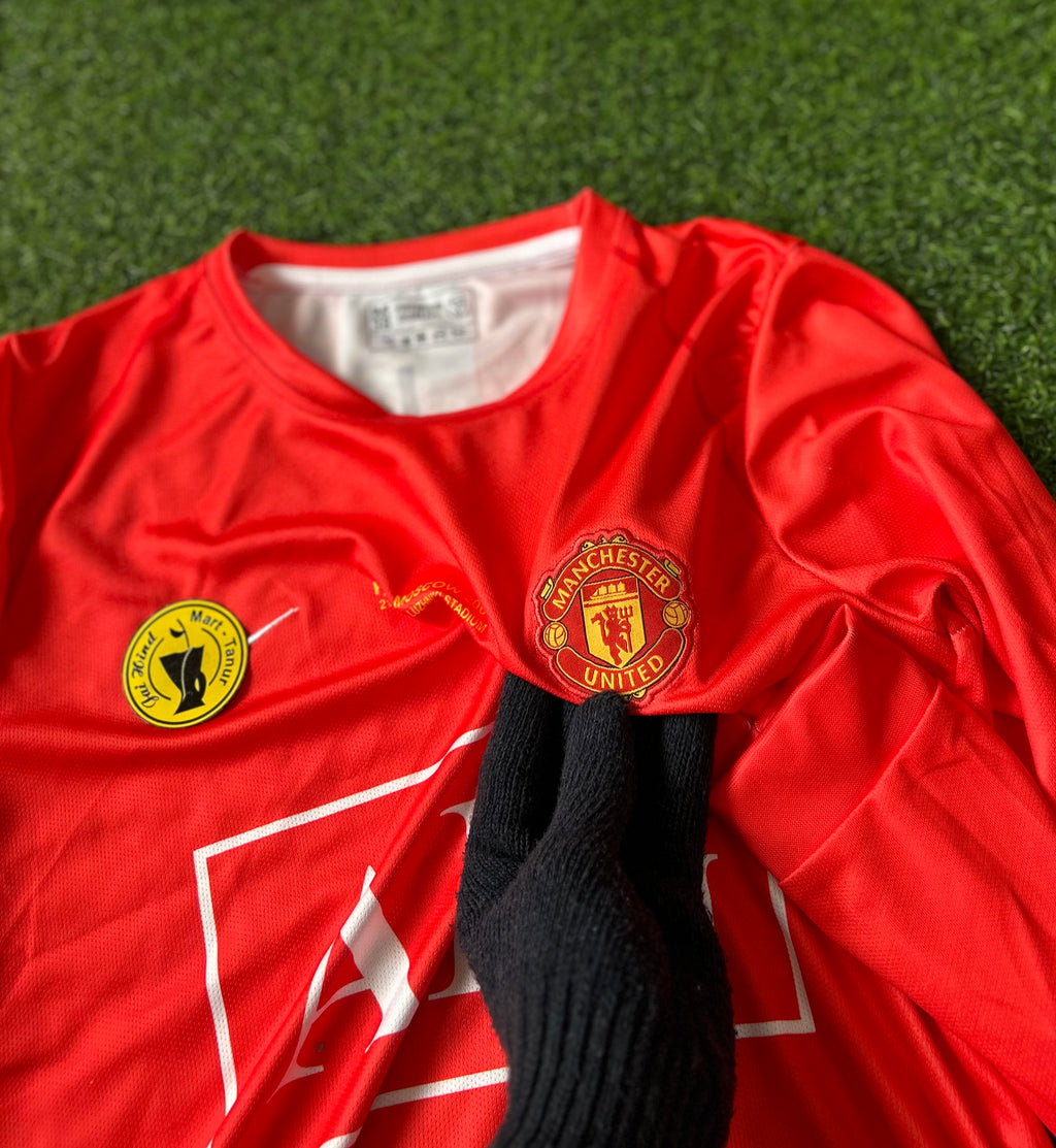 MAN UNITED 2007-08 HOME KIT, FULL SLEEVE EMBROIDERY