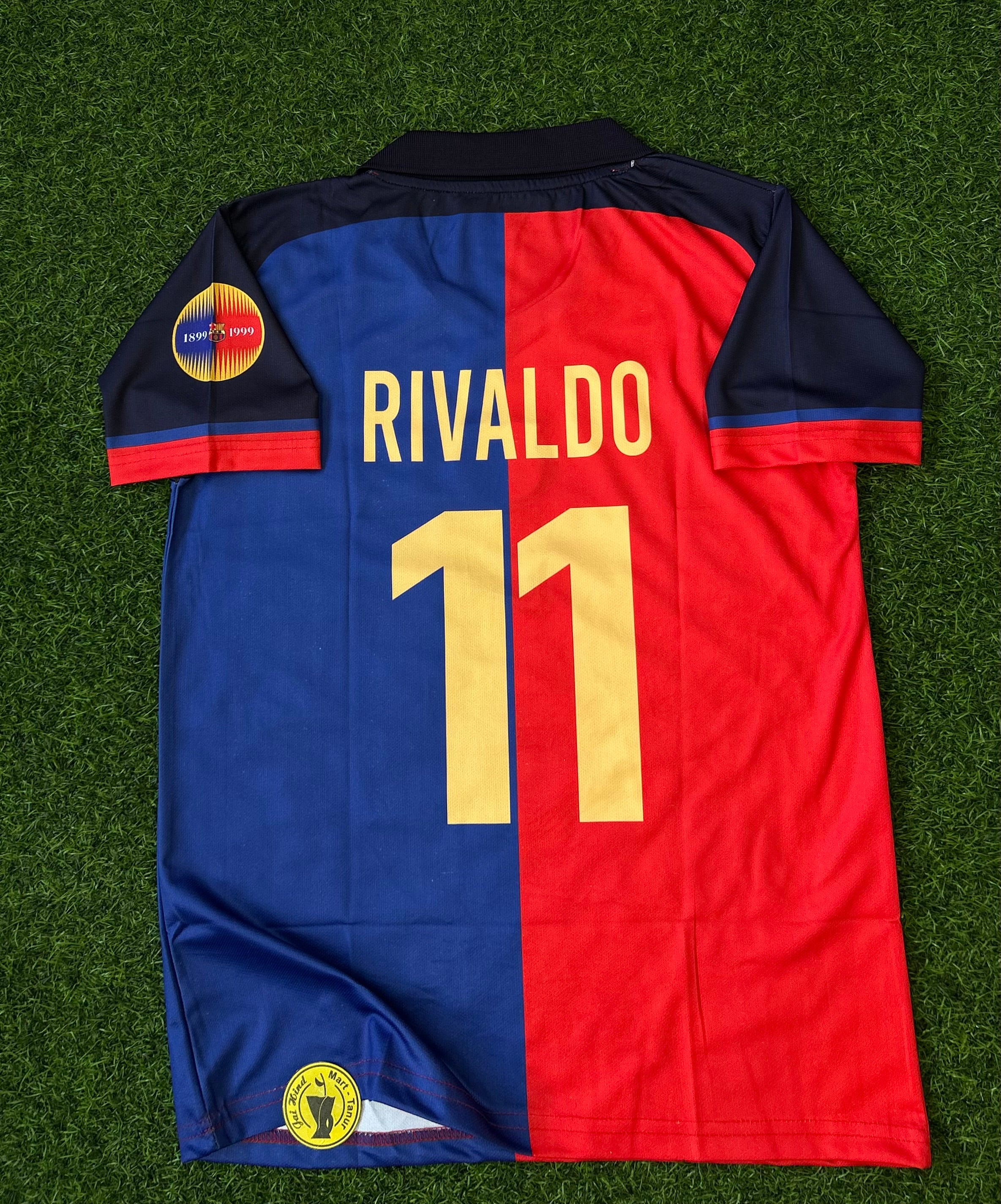 BARCELONA 1999-00 HOME JERSEY, HALF SLEEVE POLO EMBROIDERY