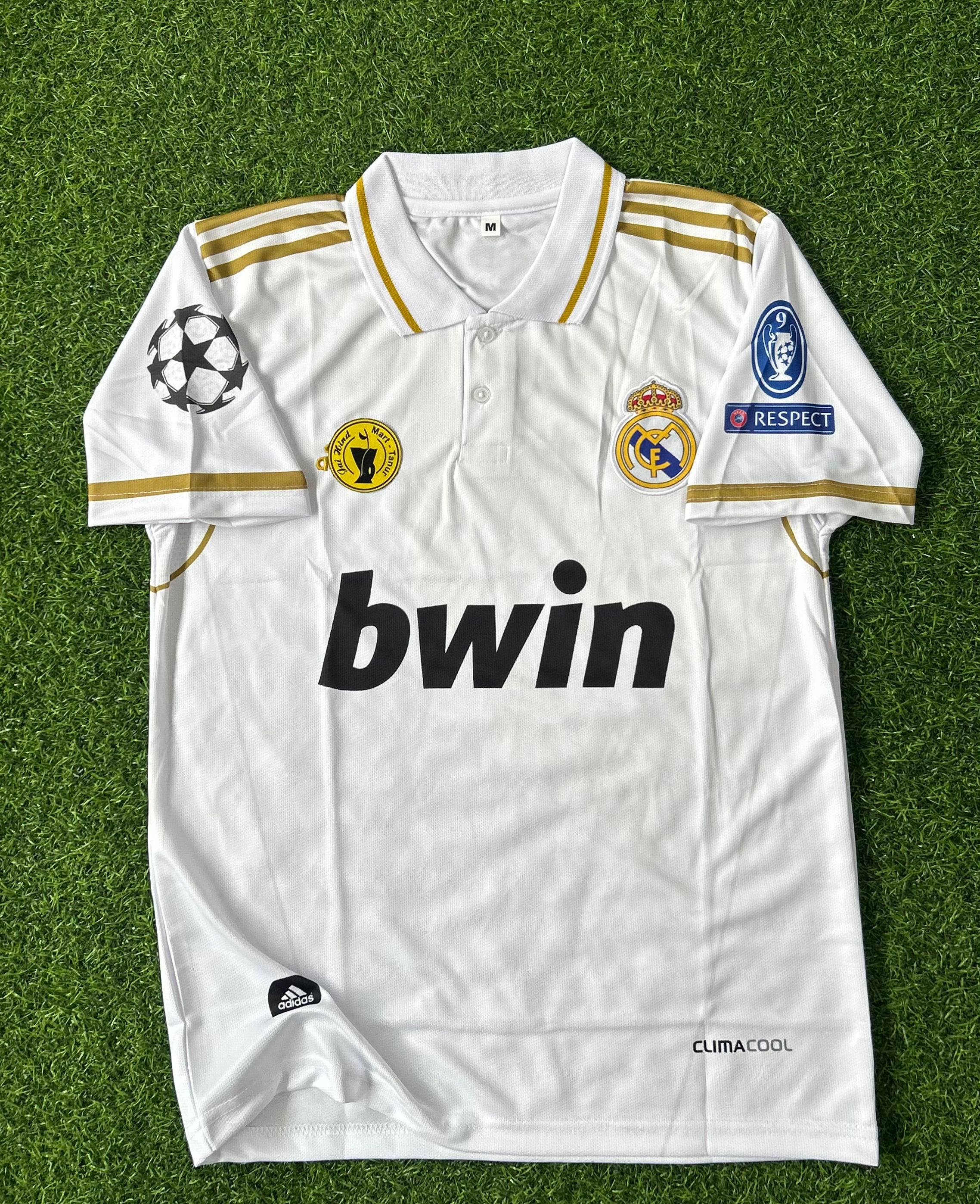 REAL MADRID 2011-12 HOME JERSEY, HALF SLEEVE  POLO  EMBROIDERY