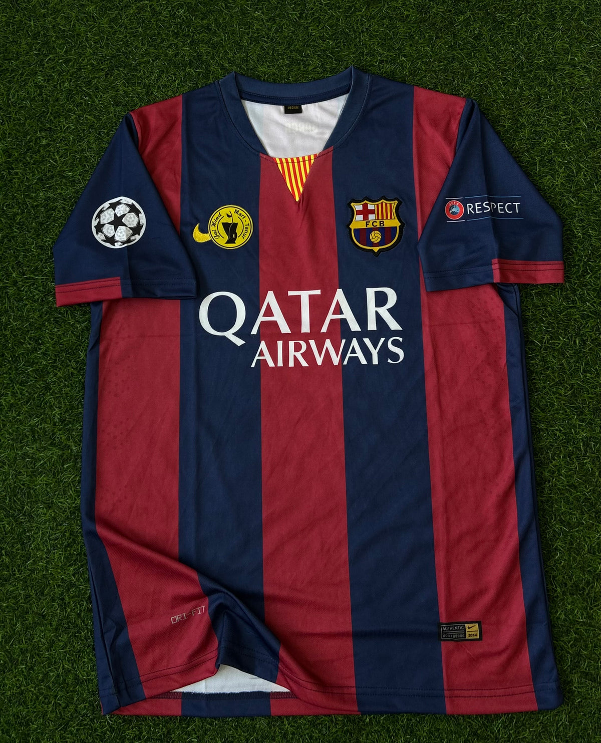 BARCELONA 2014-15 HOME JERSEY, HALF SLEEVE EMBROIDERY