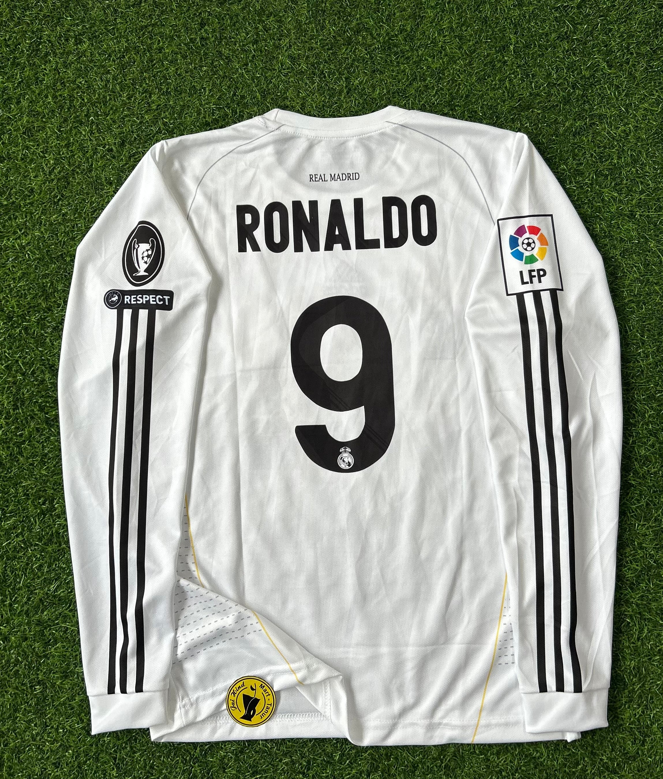 REAL MADRID 2009-10 HOME KIT, FULL SLEEVE EMBROIDERY