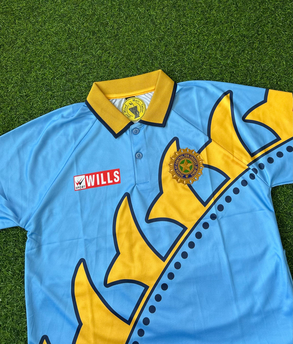 INDIA 1999 WORLD CUP JERSEY, HALF SLEEVE POLO EMBROIDERY