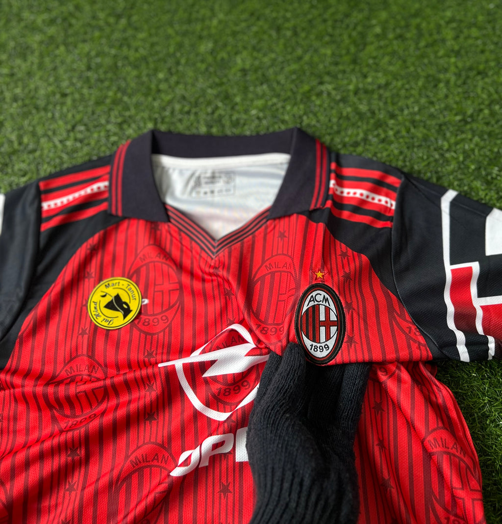 AC MILAN 1997-98 FOURTH KIT, HALF SLEEVE POLO EMBROIDERY