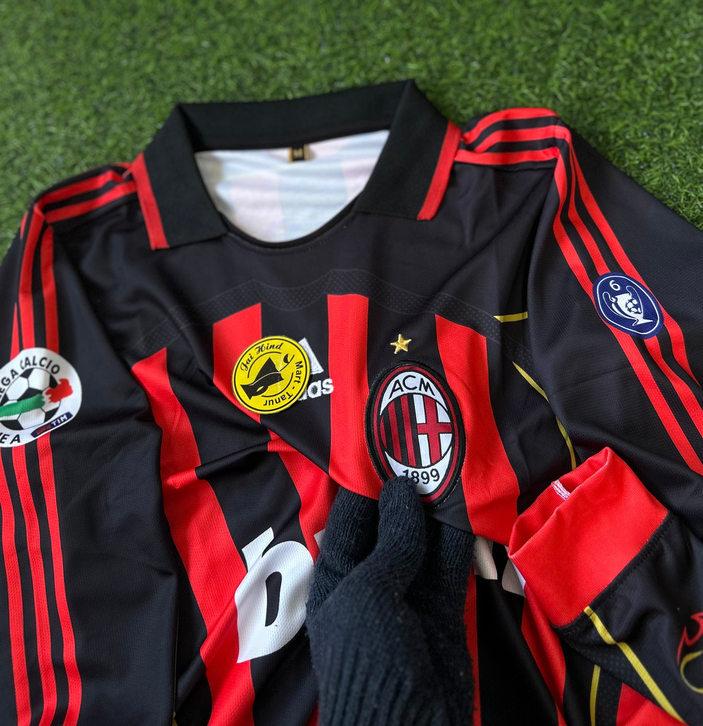AC MILAN 2006-07 HOME JERSEY, POLO FULL SLEEVE EMBROIDERY