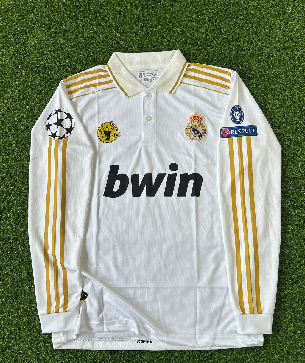 REAL MADRID 2011-12 HOME KIT, FULL SLEEVE  POLO  EMBROIDERY