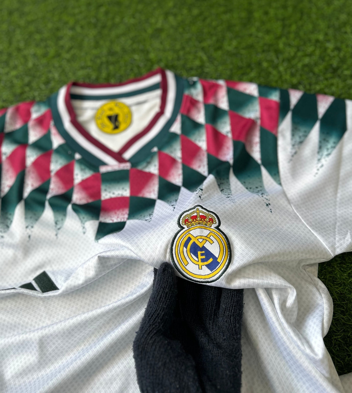 REAL MADRID STADIUM JERSEY WHITE, HALF SLEEVE EMBROIDERY