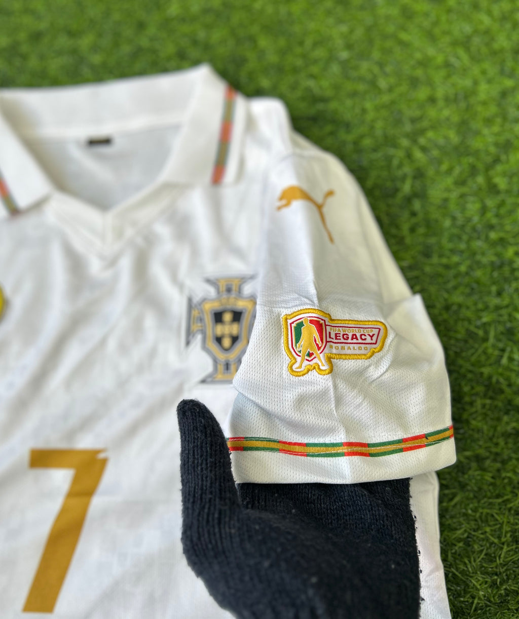 PORTUGAL 2026 SPECIAL EDITION WHITE  JERSEY, HALF SLEEVE POLO EMBROIDERY