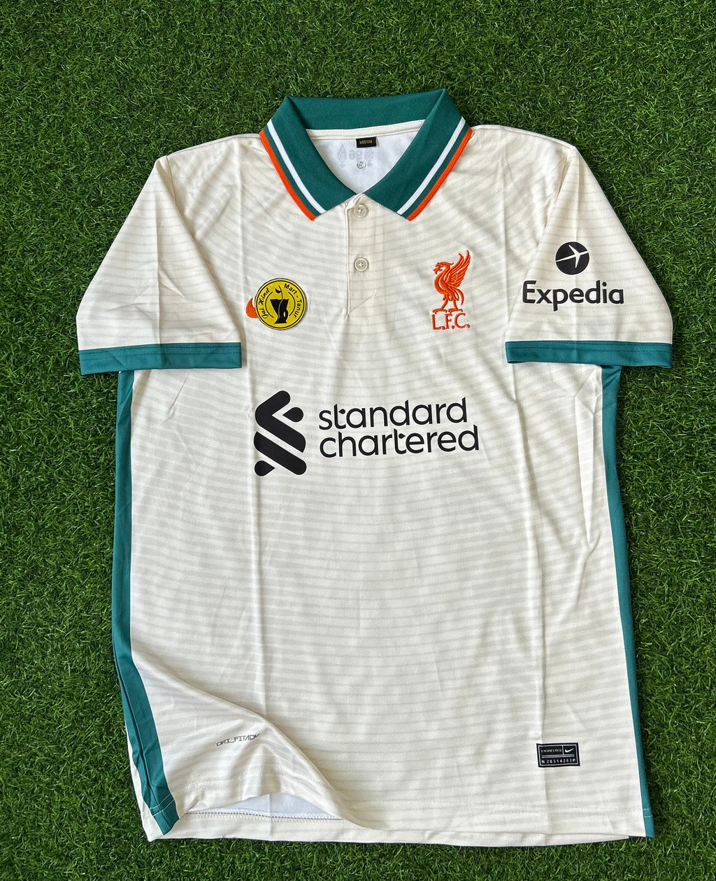LIVERPOOL 2021-22 AWAY JERSEY, HALF SLEEVE POLO EMBROIDERY