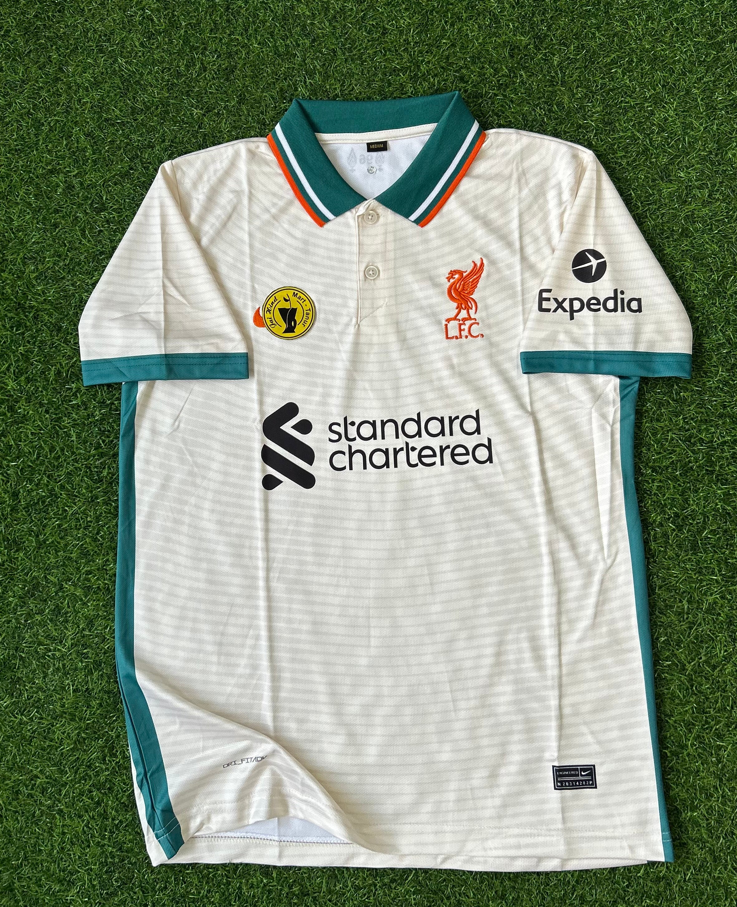 LIVERPOOL 2021-22 AWAY JERSEY, HALF SLEEVE POLO EMBROIDERY
