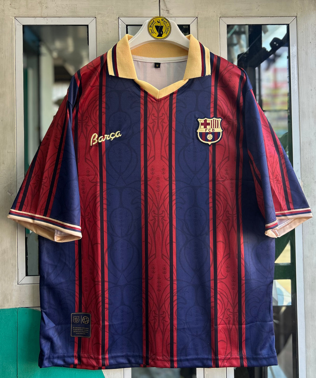 BARCELONA 125TH ANNIVERSARY SPECIAL EDITION RETRO JERSEY,FIVE SLEEVE POLO EMBROIDERY