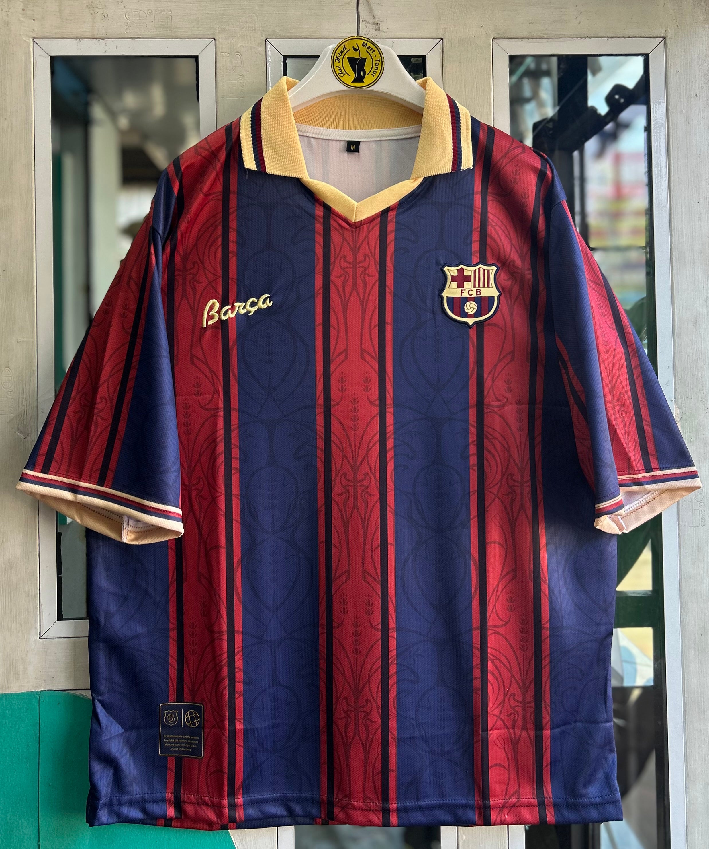 BARCELONA 125TH ANNIVERSARY SPECIAL EDITION RETRO JERSEY,FIVE SLEEVE POLO EMBROIDERY
