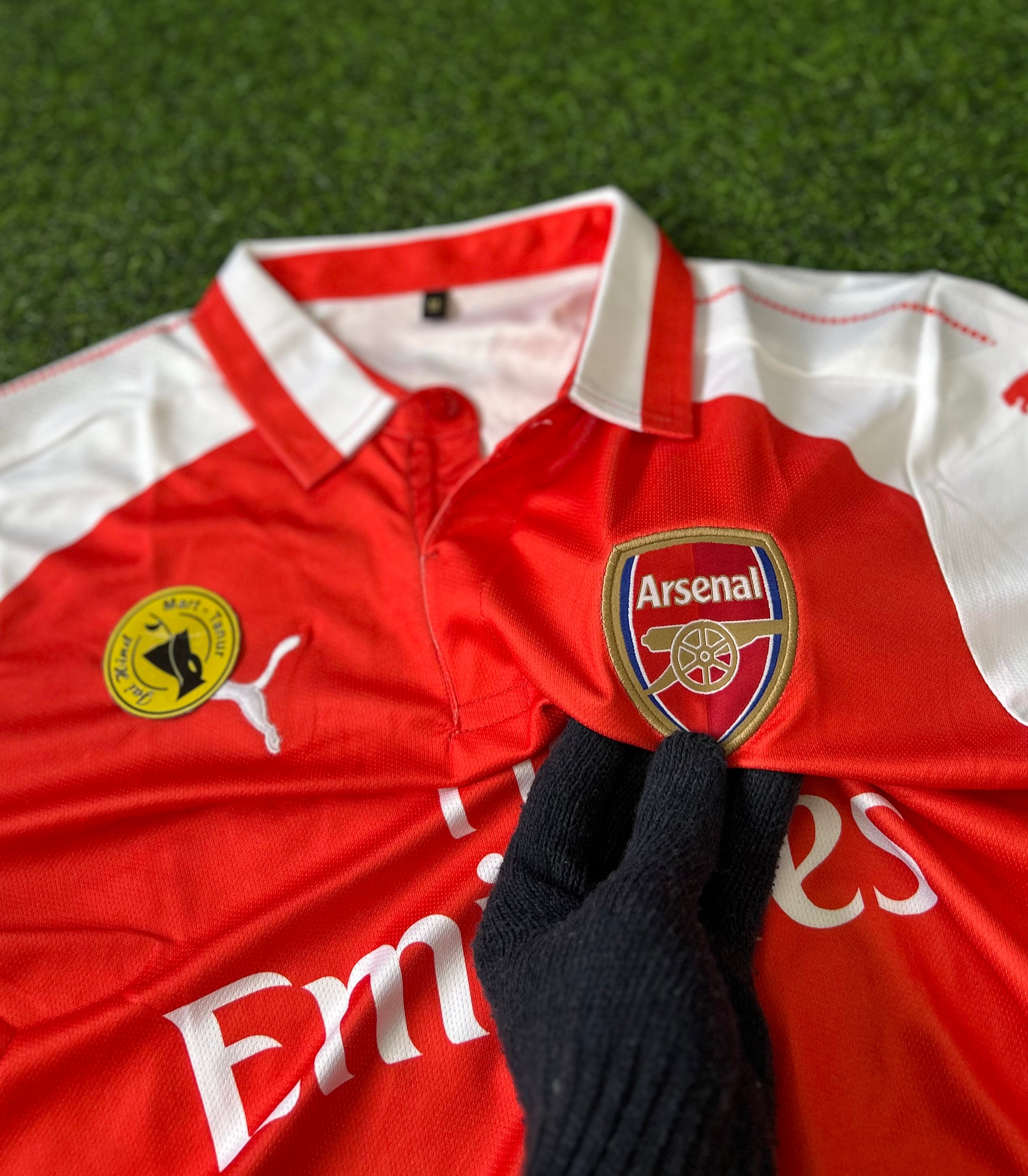 ARSENAL 2017-18 HOME JERSEY, HALF SLEEVE POLO  EMBROIDERY