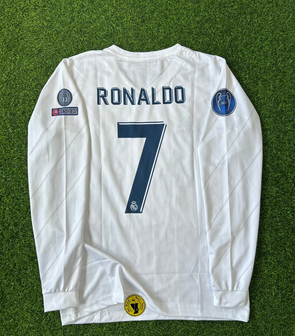 REAL MADRID 2017-18 SEASON HOME KIT.FULLSLEEVE EMBROIDERY