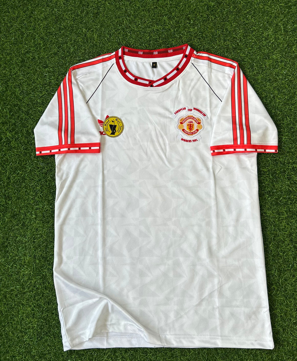 MAN UNITED 1990-91 E CUP WINNER JERSEY, HALF SLEEVE  EMBROIDERY