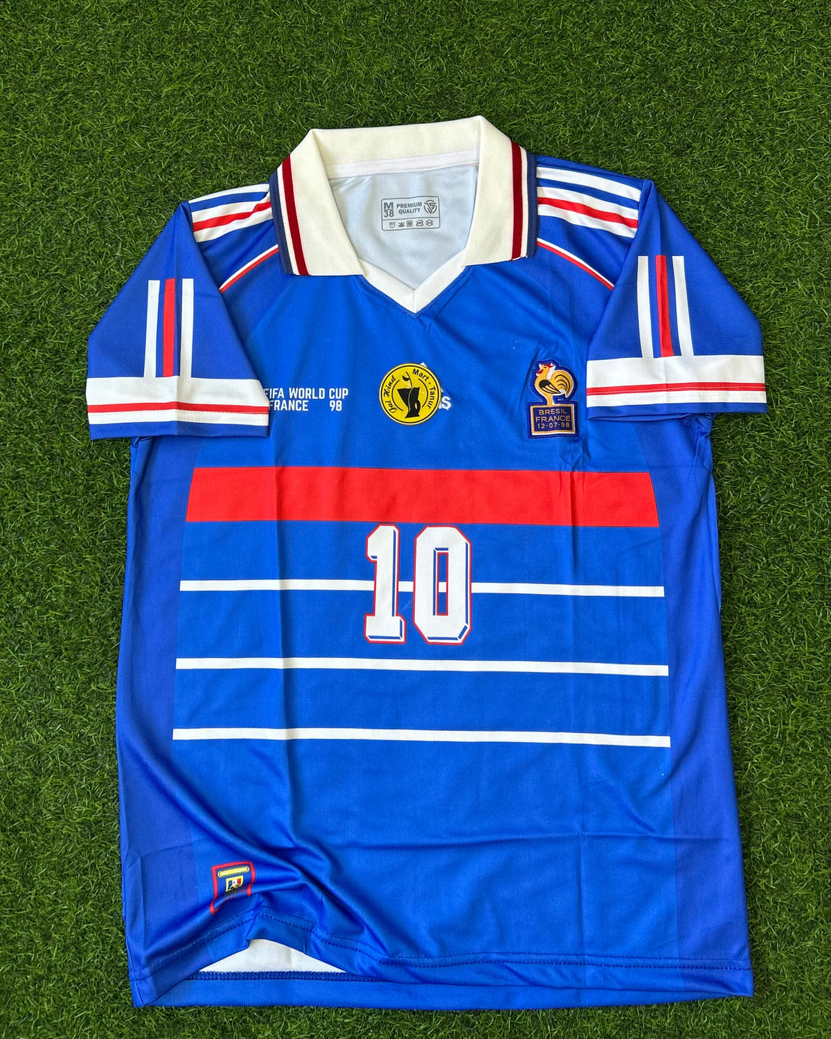 FRANCE 1998 HOME JERSEY, HALF SLEEVE POLO EMBROIDERY