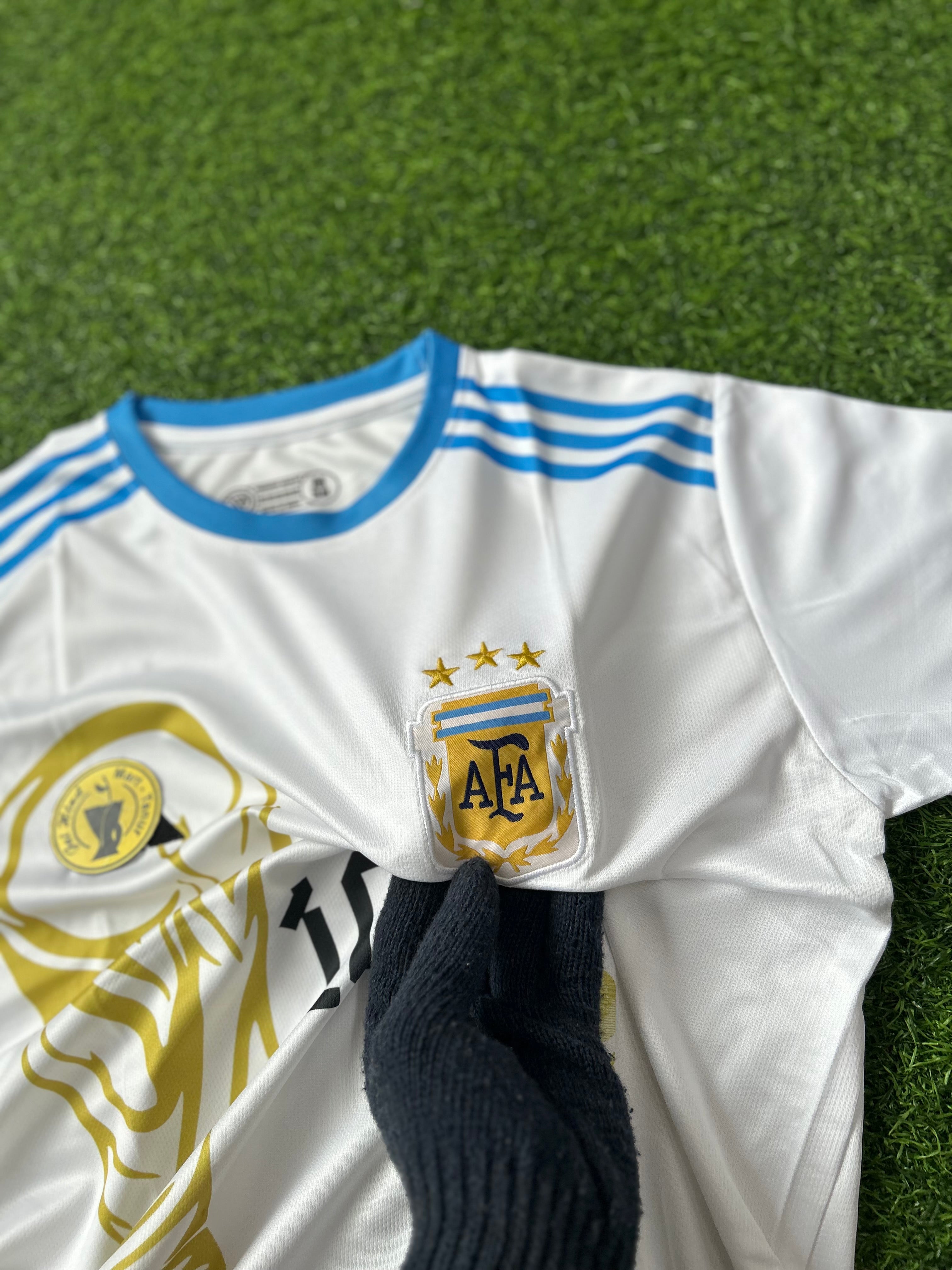 ARGENTINA WORLD CUP WINNING SPECIAL EDITION KIT,  HALF SLEEVE  EMBROIDERY