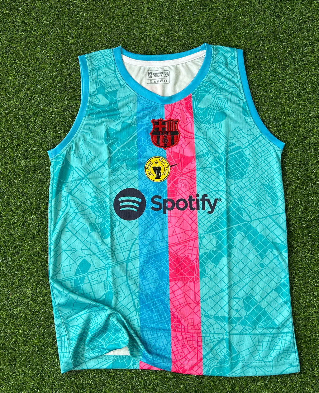BARCELONA 2023-24 TRAINING JERSEY, HALF SLEEVE EMBROIDERY
