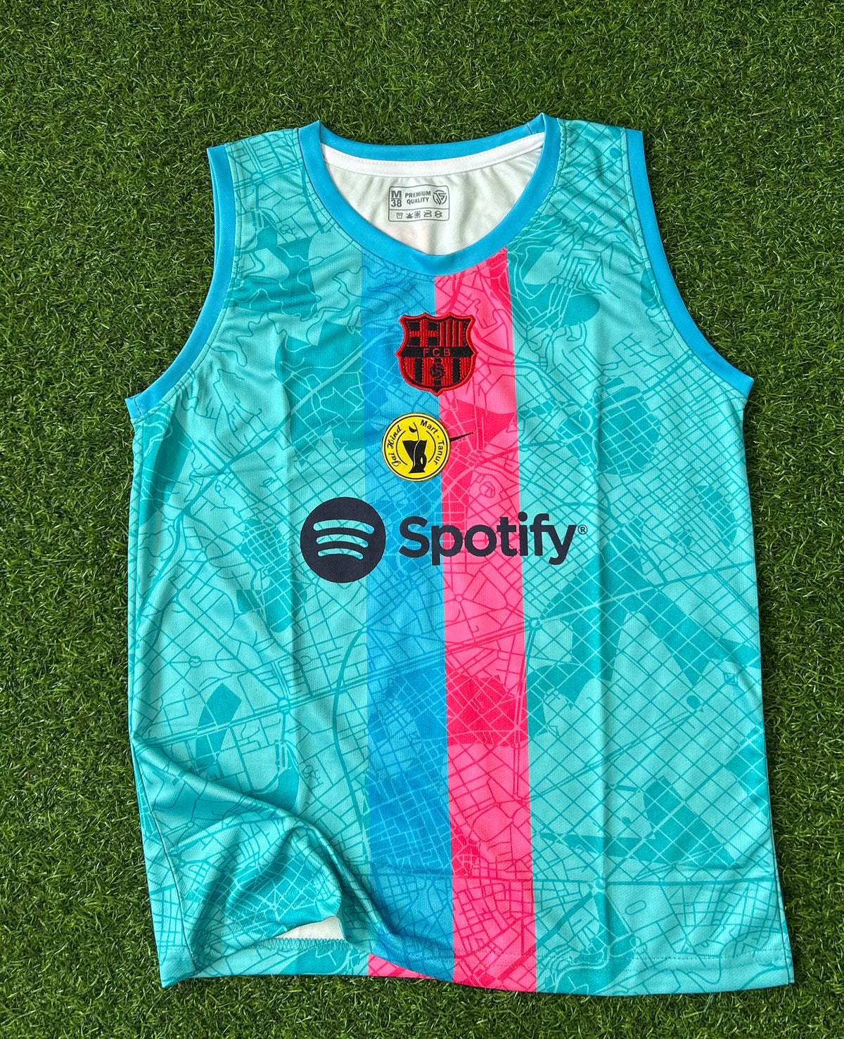 BARCELONA 2023-24 TRAINING JERSEY, HALF SLEEVE EMBROIDERY