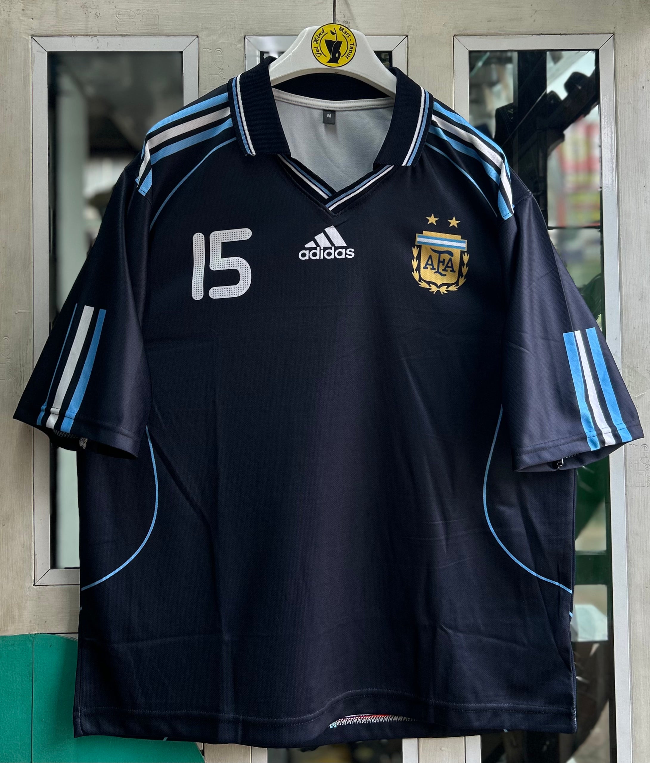 ARGENTINA 2008 AWAY JERSEY, FIVE SLEEVE POLO SUBLIMATION