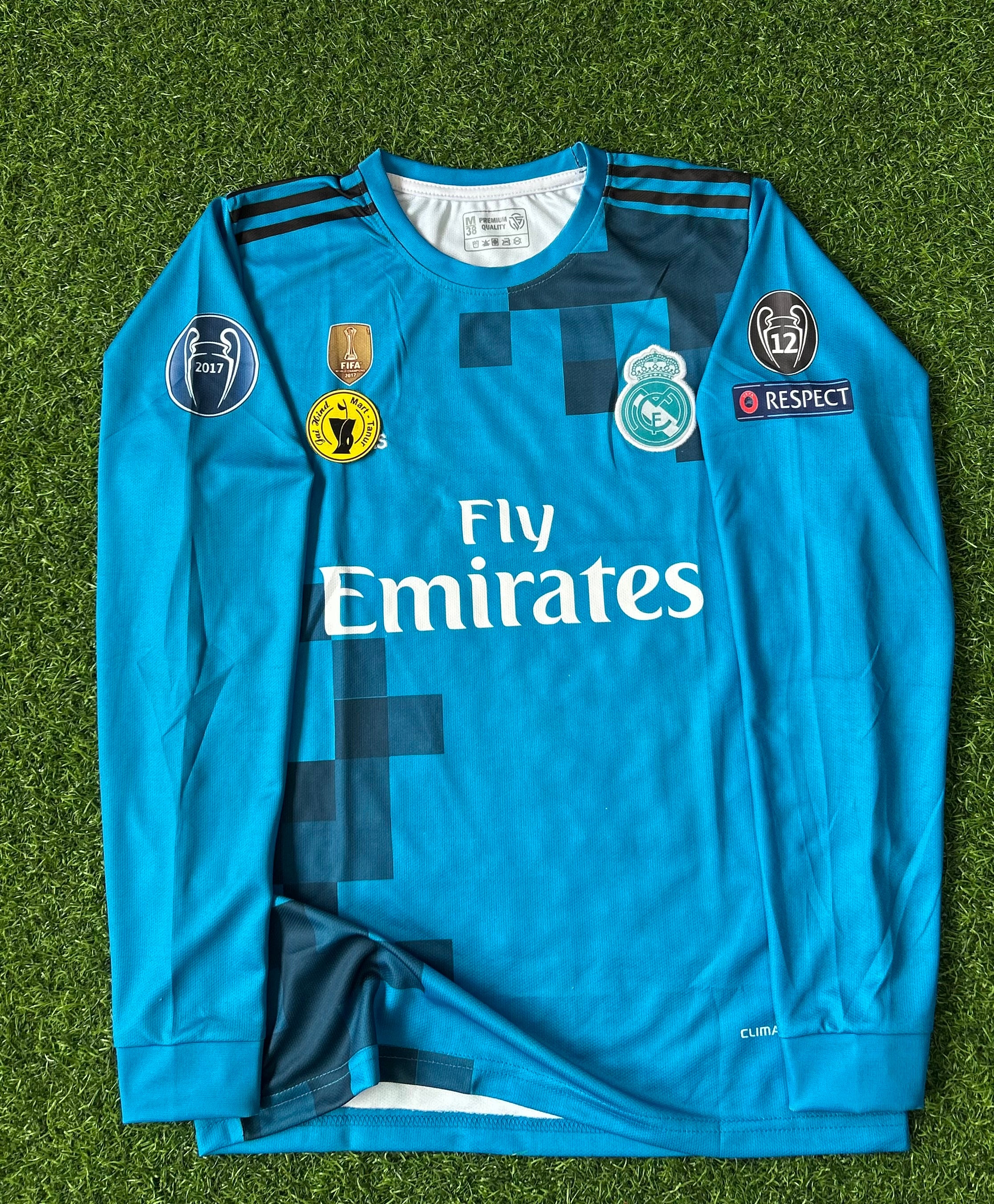 REAL MADRID 2017-18 AWAY KIT, FULL SLEEVE EMBROIDERY