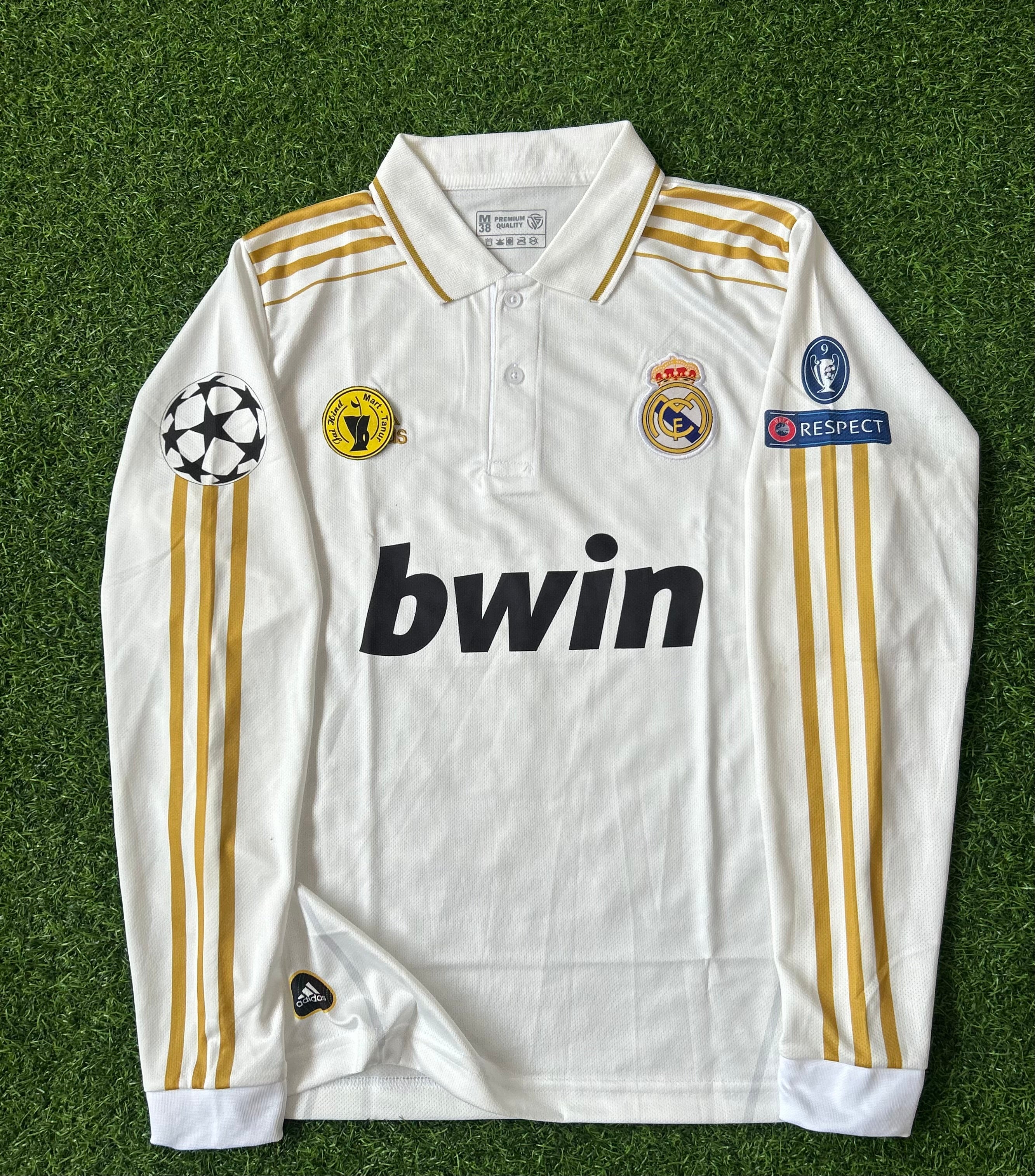 REAL MADRID 2011-12 HOME JERSEY, FULL SLEEVE POLO EMBROIDERY