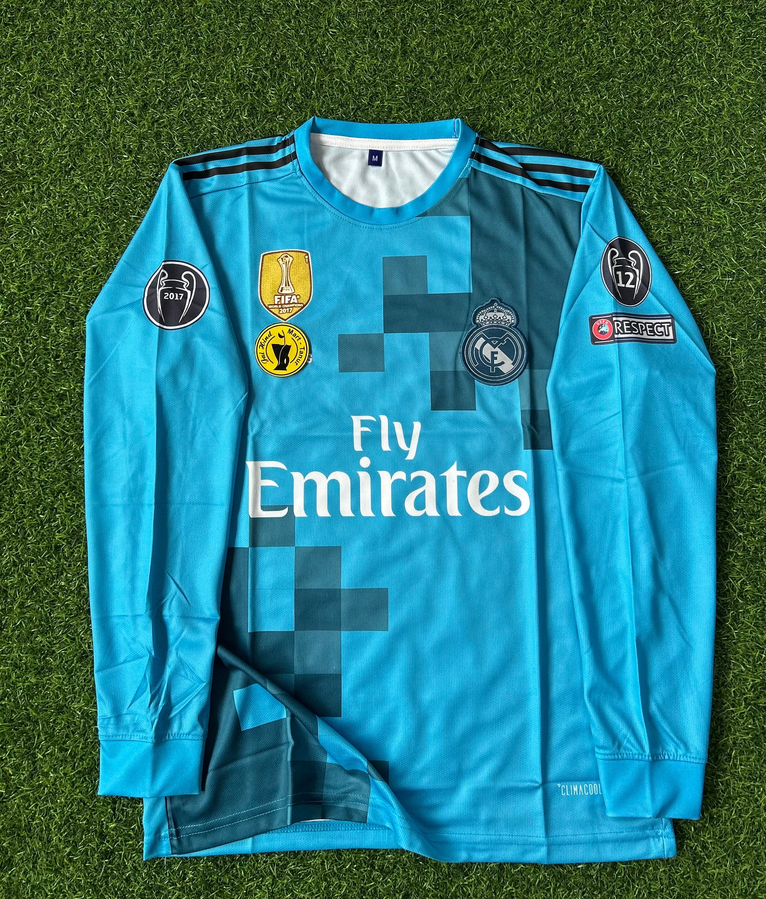 REAL MADRID 2017-18 THIRD KIT, FULL SLEEVE EMBROIDERY