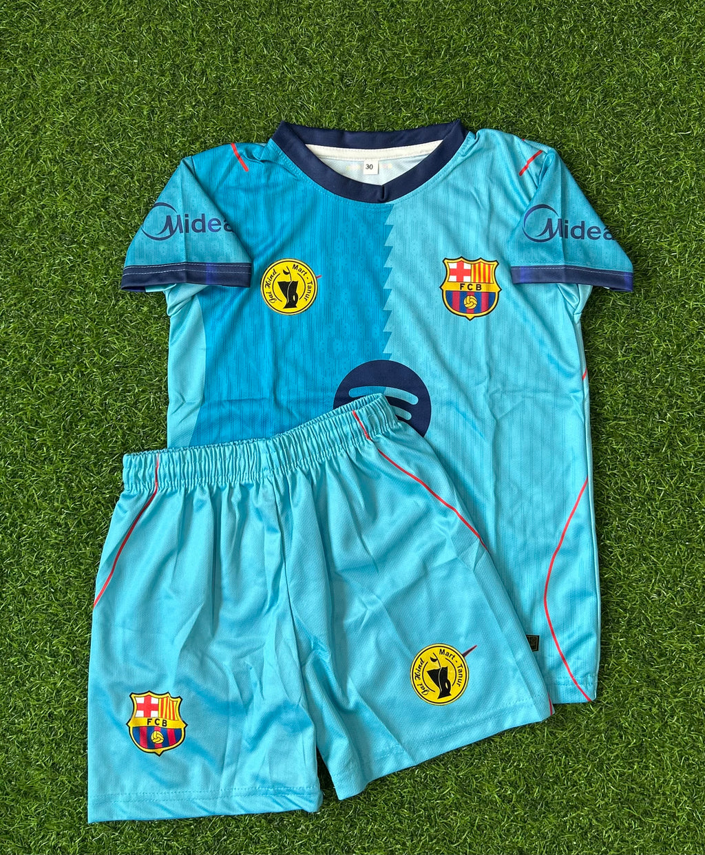 BARCELONA 2026-27 SEASON THIRD JERSEY, HALF SLEEVE SUBLIMATION, JERSEY & SHORTS (KID SIZE)