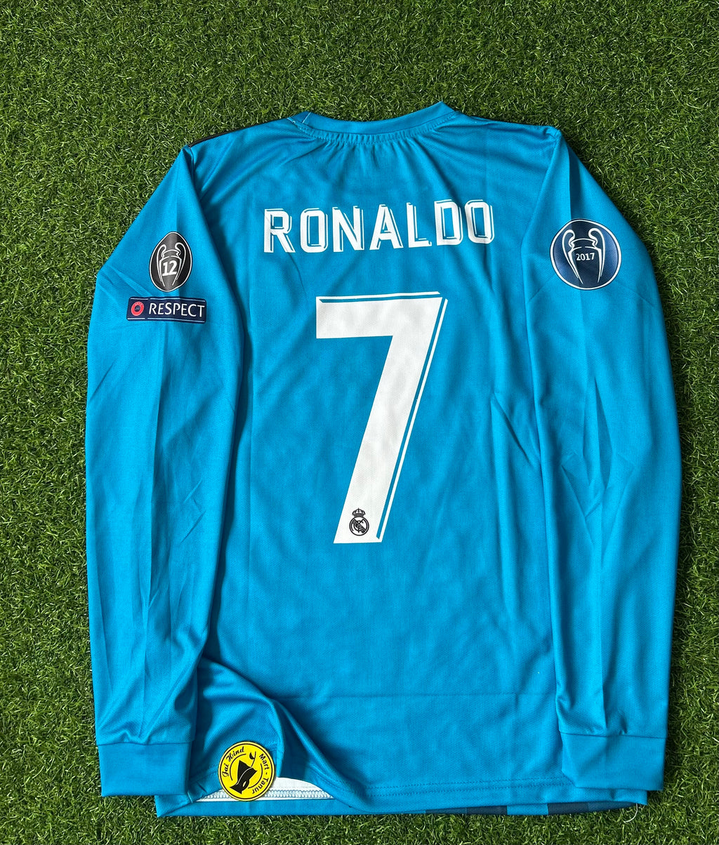 REAL MADRID 2017-18 AWAY KIT, FULL SLEEVE EMBROIDERY