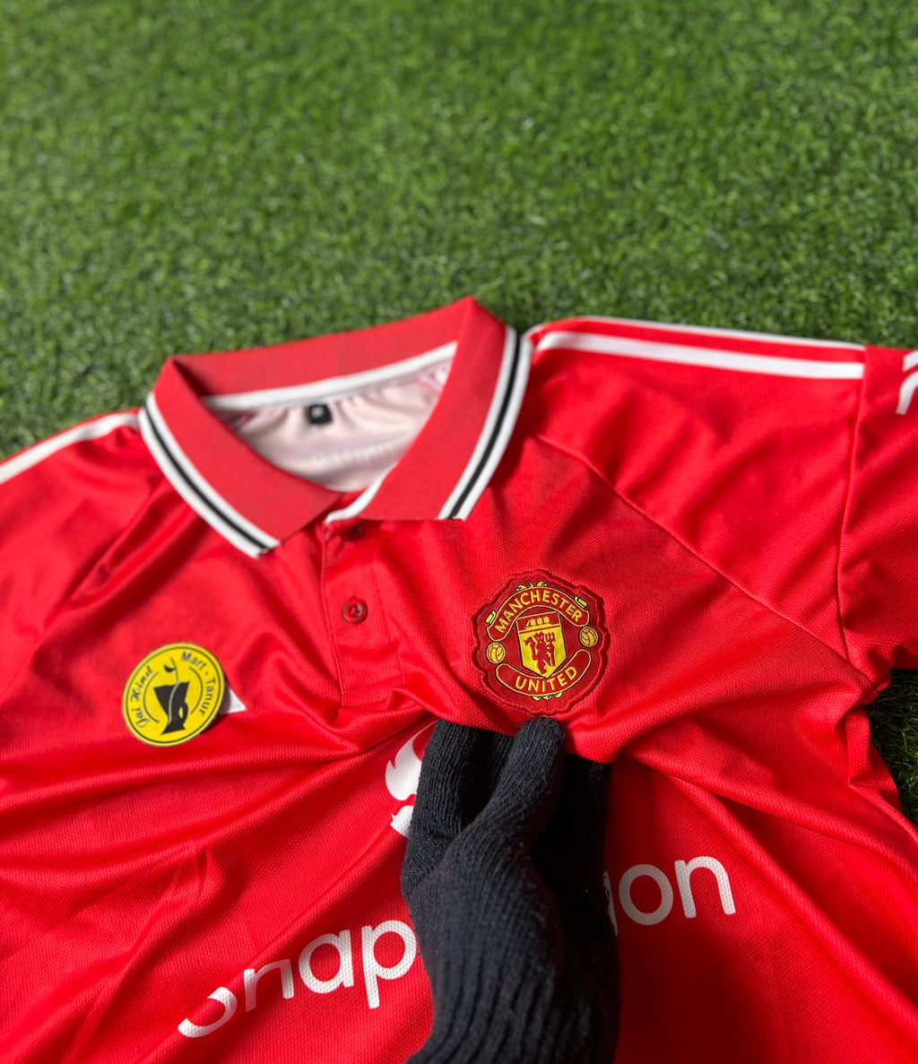 MAN UNITED 2026-27 SEASON HOME JERSEY, HALF SLEEVE POLO EMBROIDERY