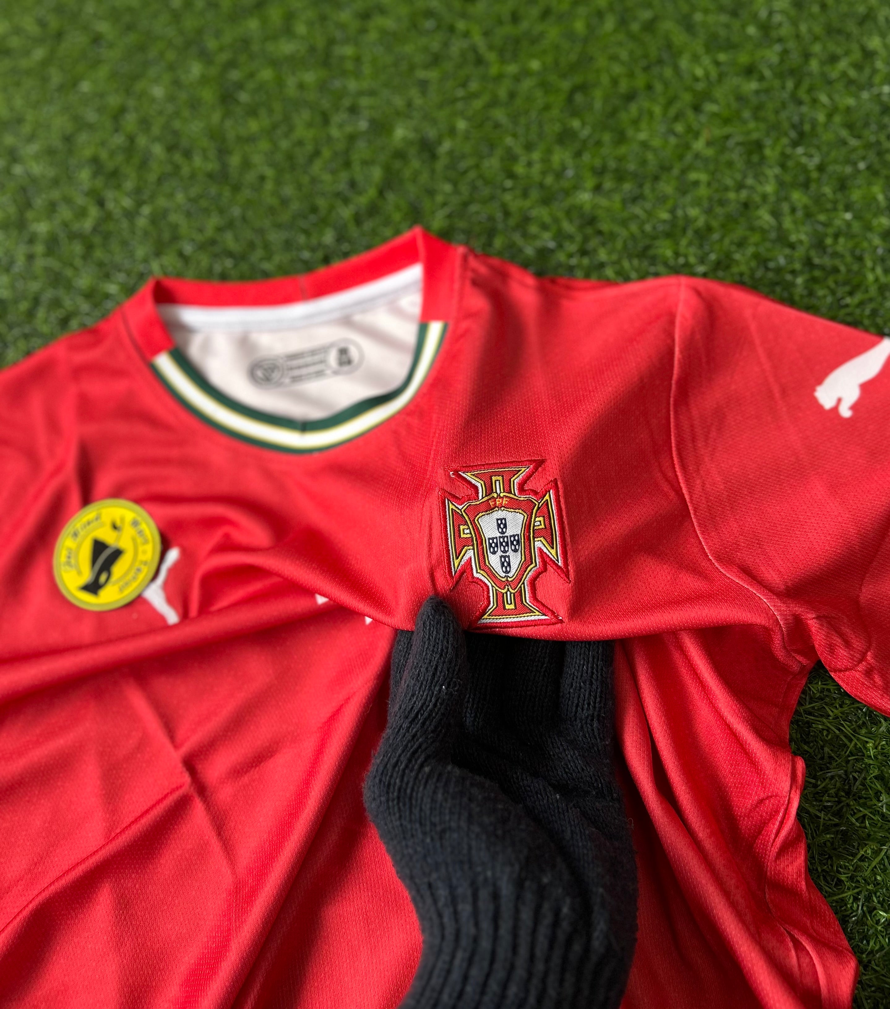 PORTUGAL 2025 HOME KIT, HALF SLEEVE EMBROIDERY – JAIHIND SPORTS