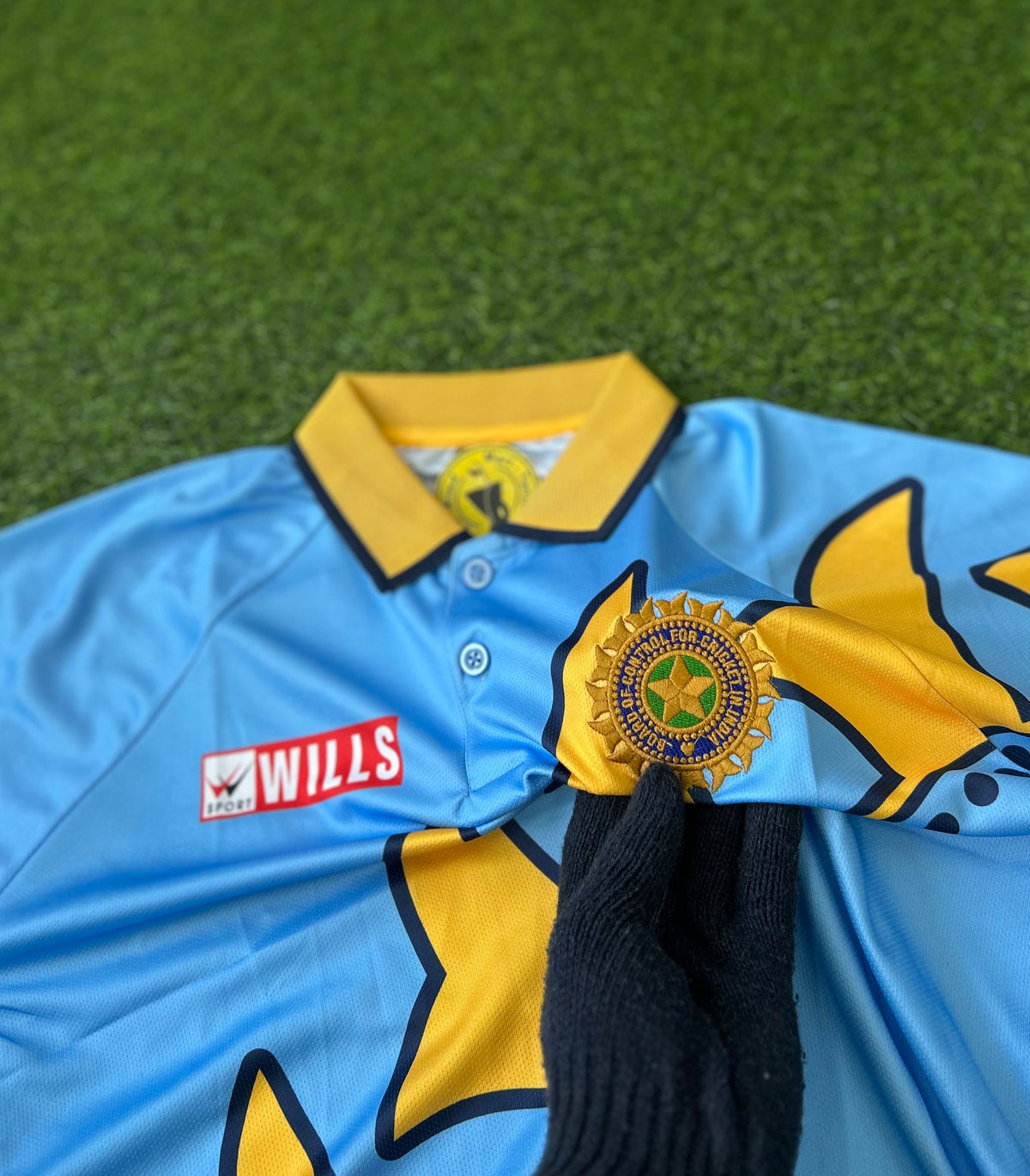 INDIA 1999 WORLD CUP JERSEY, HALF SLEEVE POLO EMBROIDERY