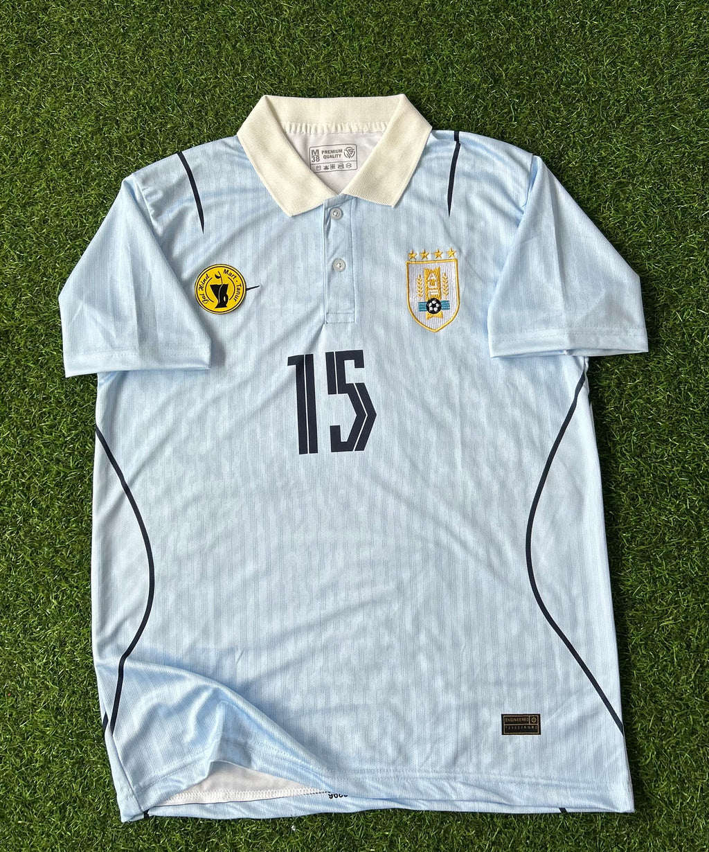 URUGUAY 2026 WORLD CUP HOME KIT, HALF SLEEVE POLO EMBROIDERY