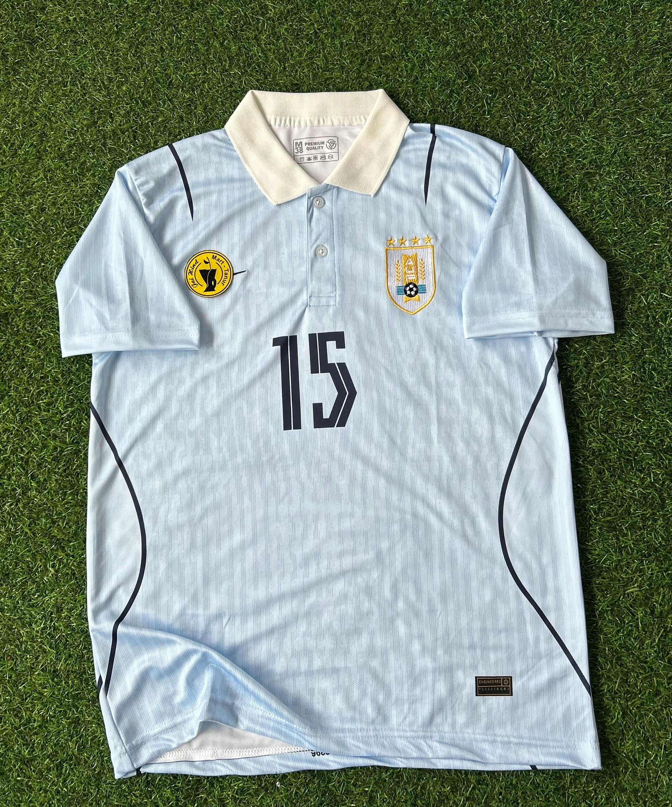 URUGUAY 2026 WORLD CUP HOME KIT, HALF SLEEVE POLO EMBROIDERY