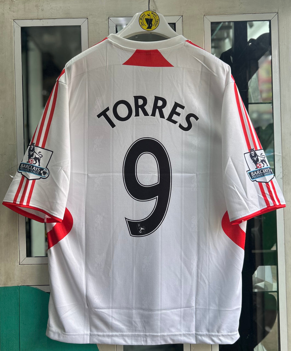 LIVERPOOL 2007-08 AWAY JERSEY, FIVE SLEEVE EMBROIDERY