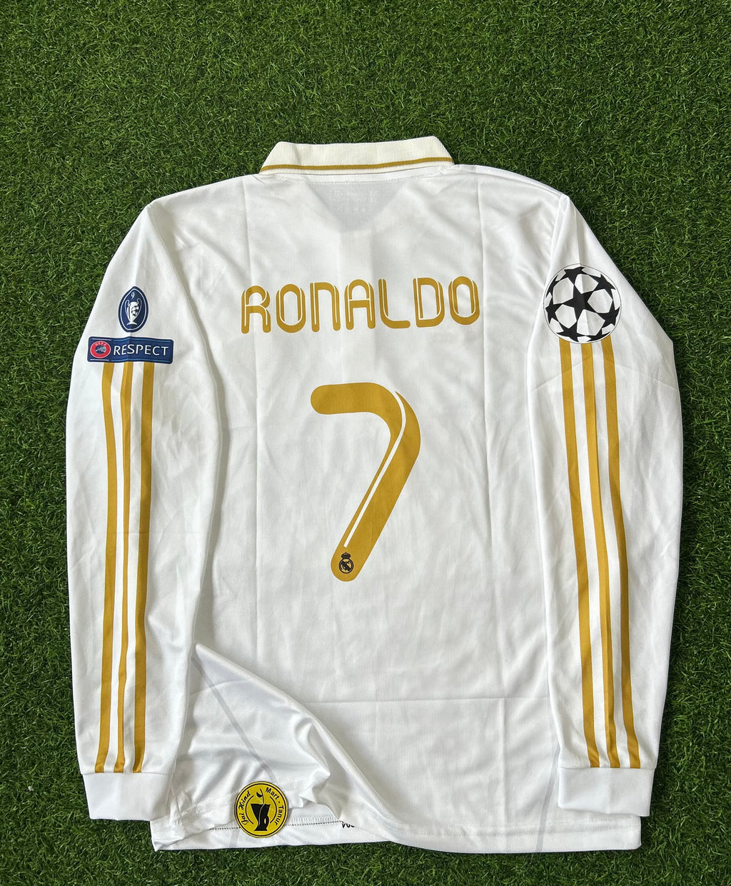 REAL MADRID 2011-12 HOME KIT, FULL SLEEVE  POLO  EMBROIDERY