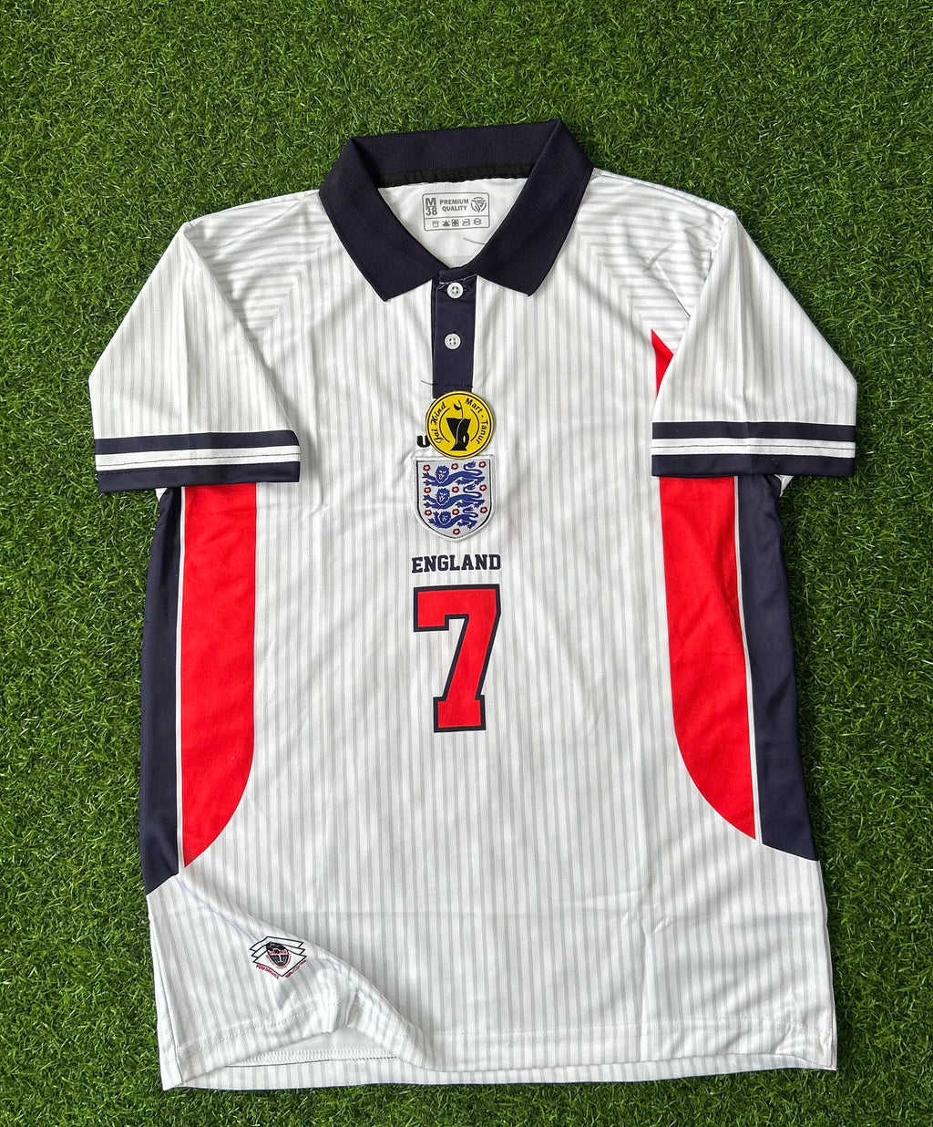 ENGLAND 1998 HOME JERSEY, HALF SLEEVE POLO EMBROIDERY