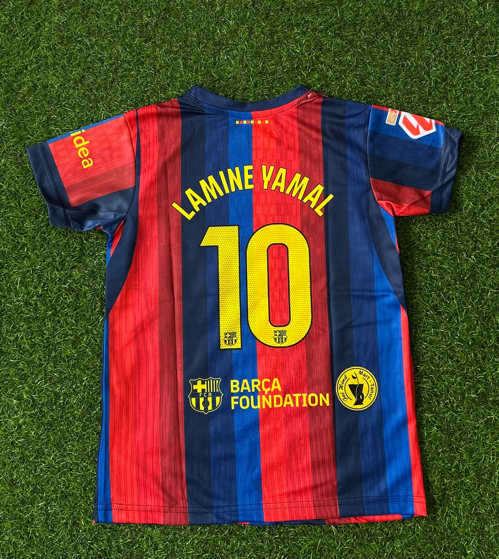BARCELONA 2026-27 SEASON HOME JERSEY, HALF SLEEVE SUBLIMATION, JERSEY & SHORTS (KID SIZE)