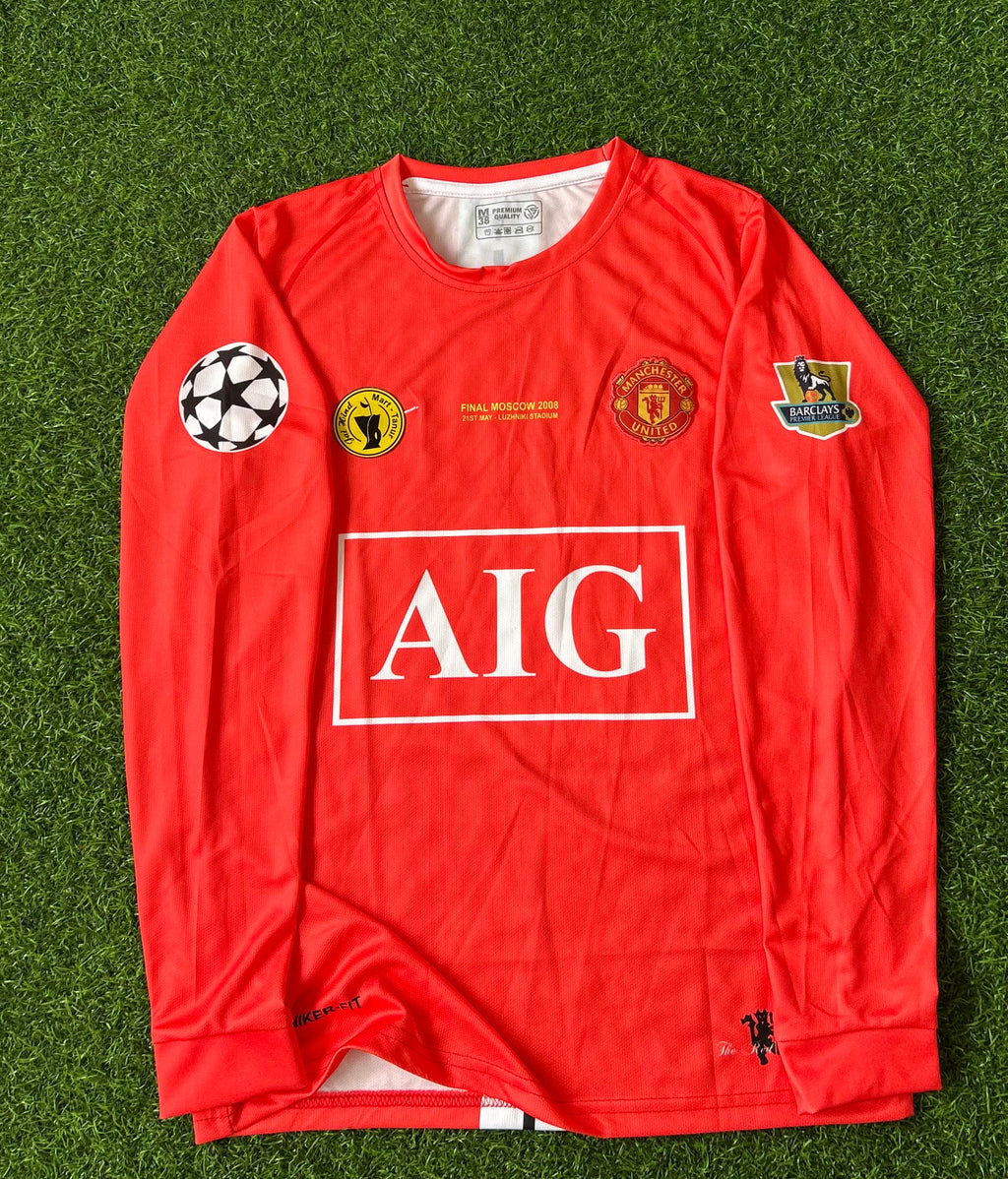 MAN UNITED 2007-08 HOME KIT, FULL SLEEVE EMBROIDERY