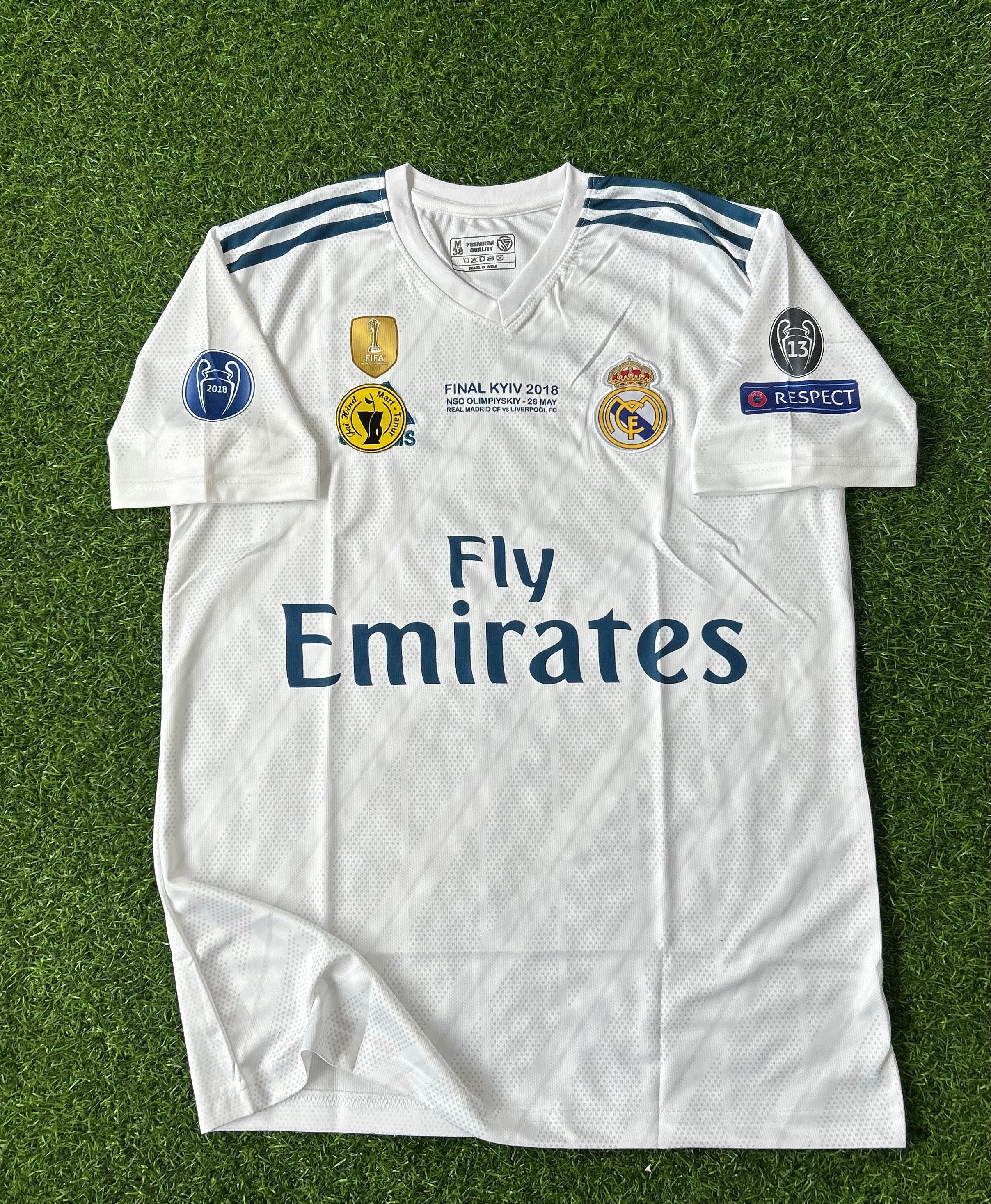 REAL MADRID 2017-18 HOME KIT, HALF SLEEVE EMBROIDERY