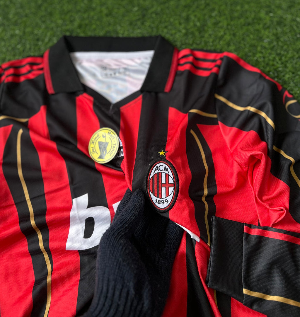 AC MILAN 2006-07 HOME JERSEY, FULL SLEEVE POLO EMBROIDERY