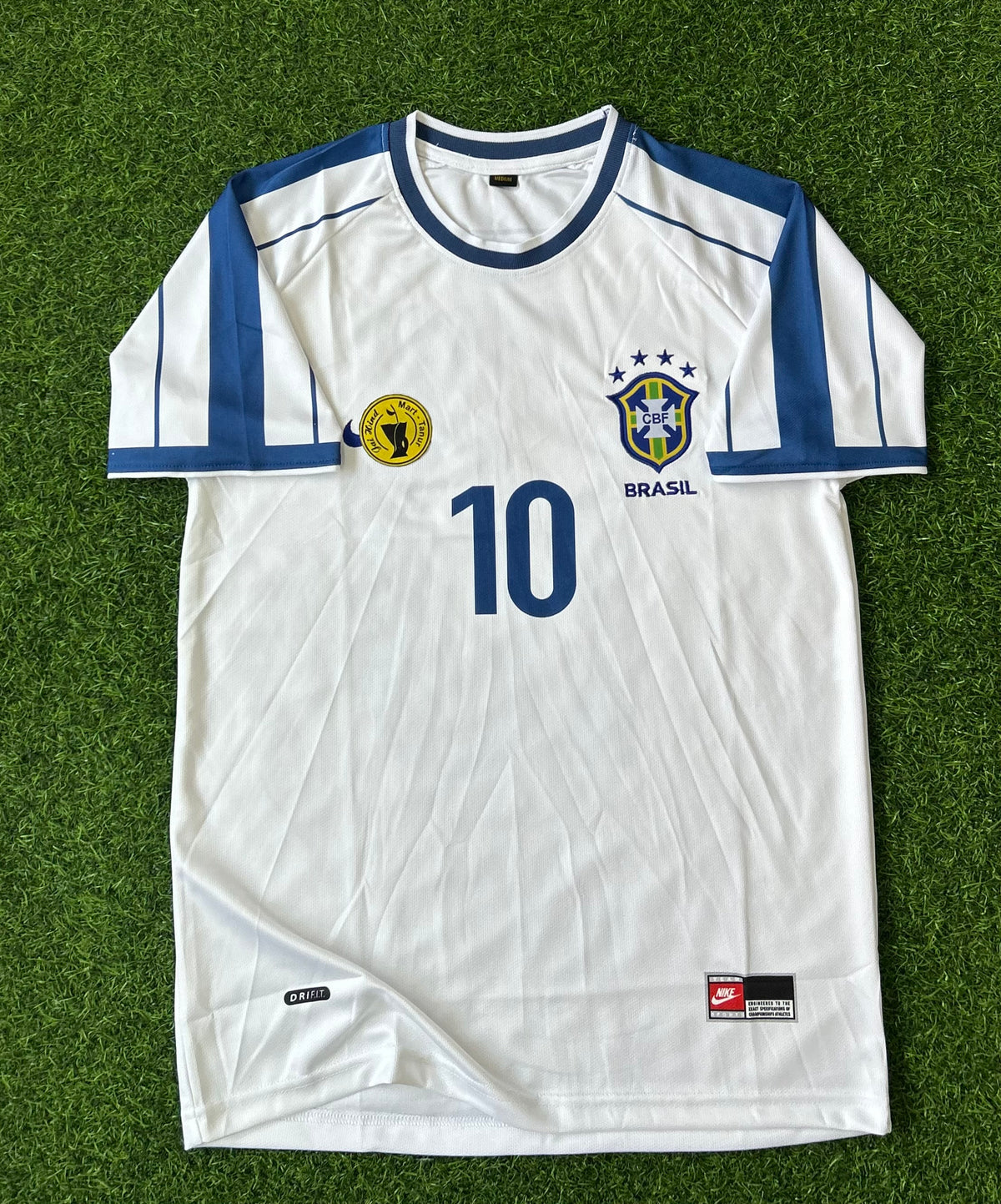 BRAZIL 1998 WHITE JERSEY, HALF SLEEVE EMBROIDERY